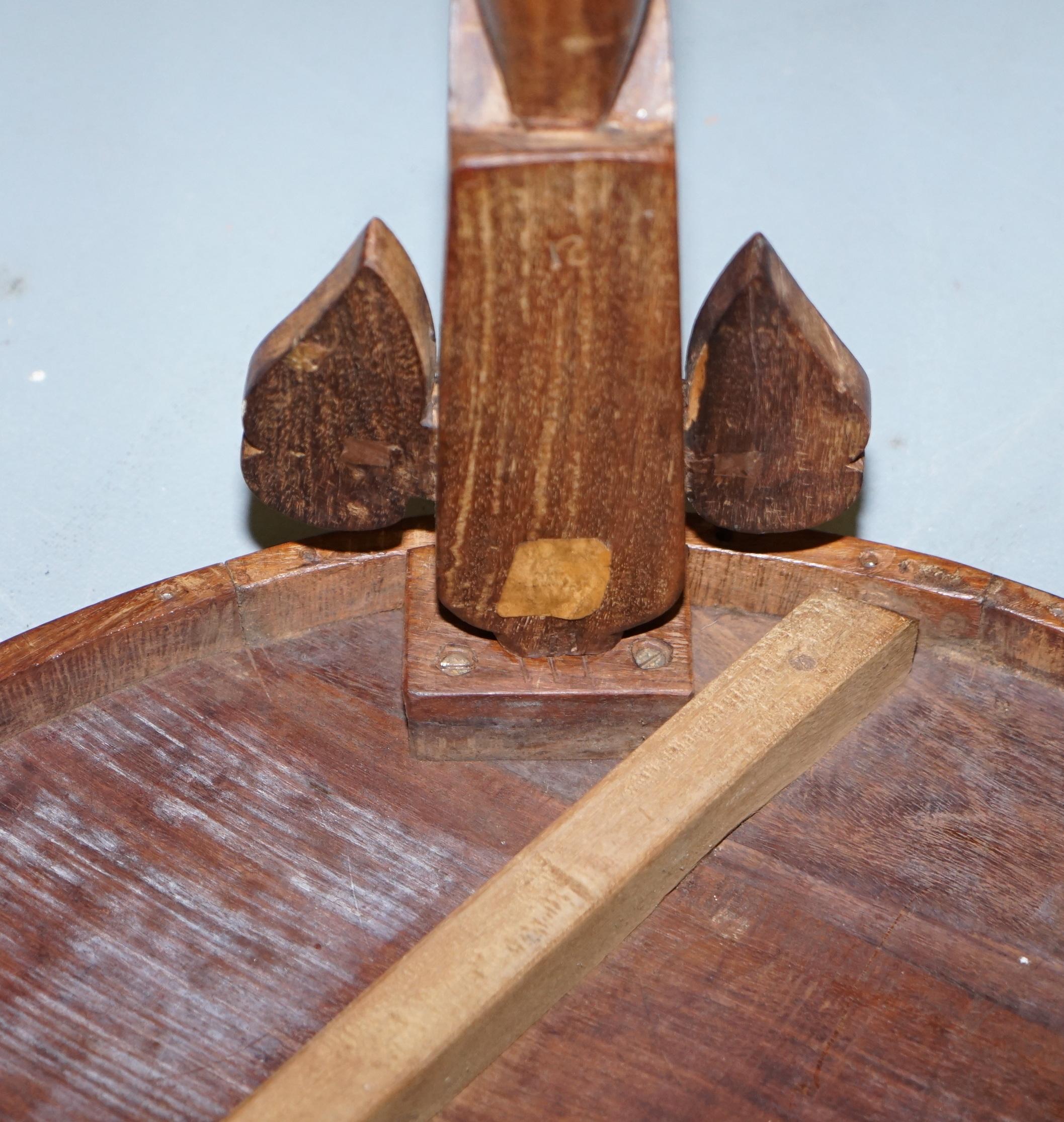 Rare Anglo-Indian Export Taj Mahal Elephant Hardwood Inlaid Side Lamp Wine Table For Sale 9