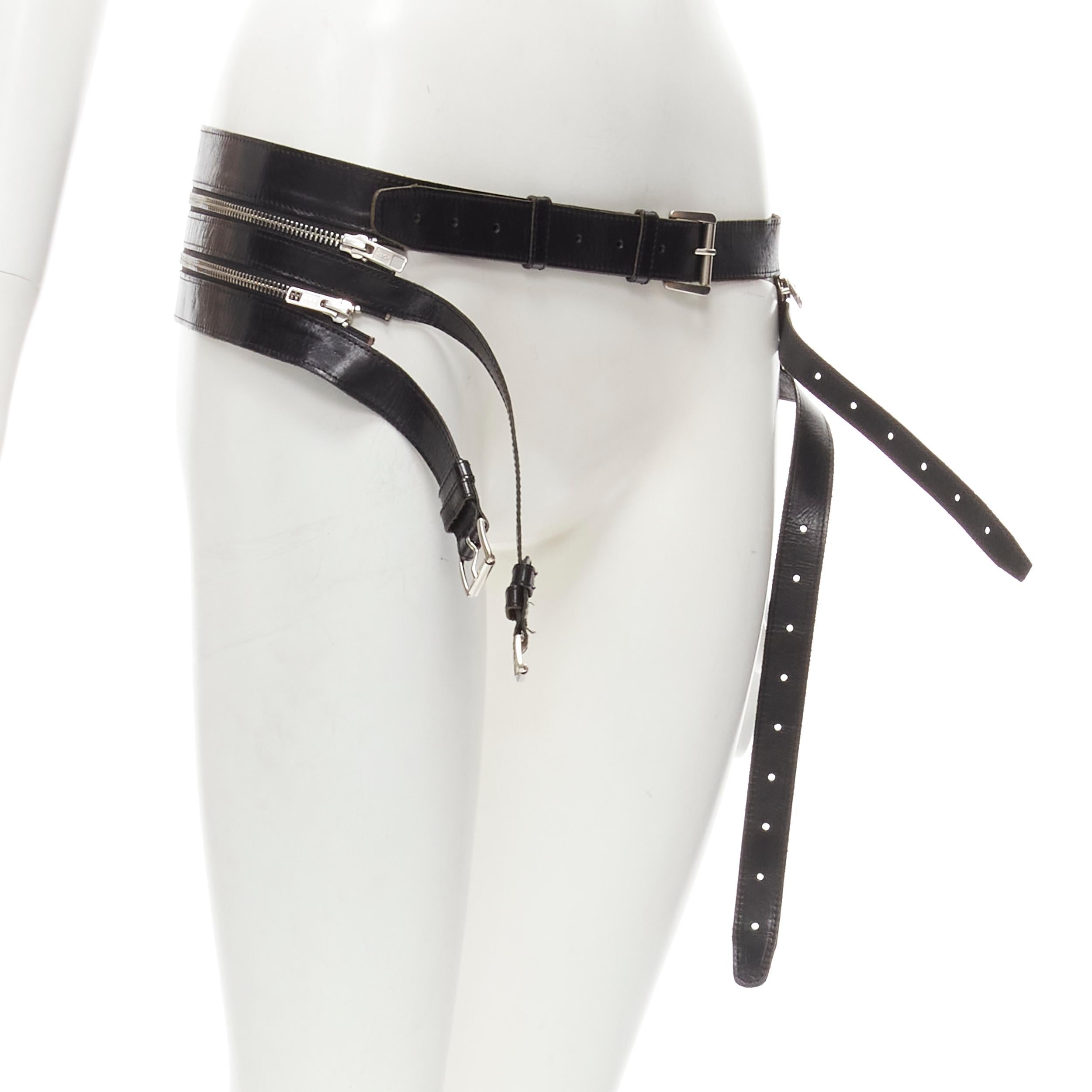 rare ANN DEMEULEMEESTER black leather convertible 3-in-1 wide belt S
Brand: Ann Demeulemeester
Designer: Ann Demeulemeester
Material: Calfskin Leather
Color: Black
Pattern: Solid
Closure: Buckle
Extra Detail: 3-in-1 belt can be worn in multitude of