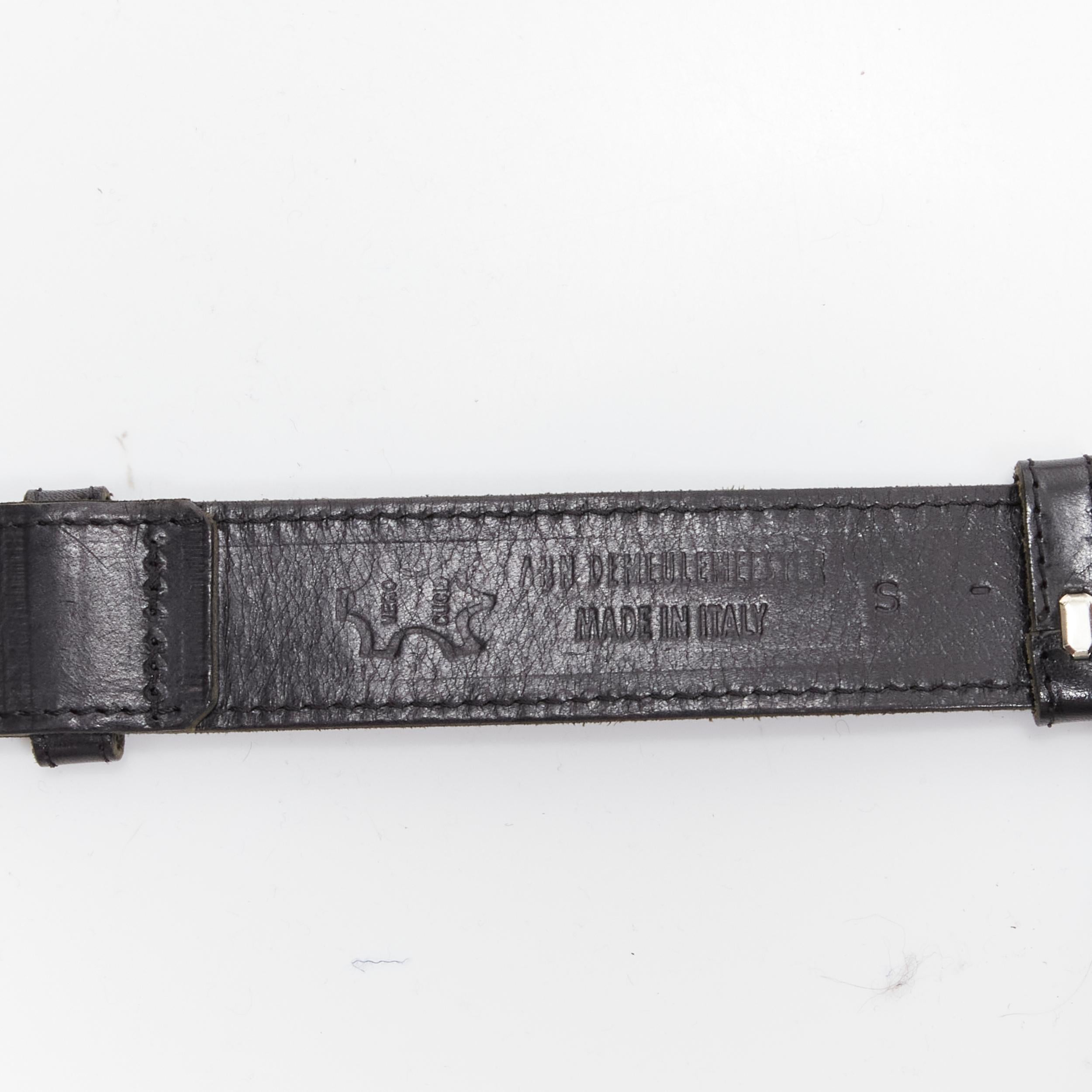 rare ANN DEMEULEMEESTER black leather convertible 3-in-1 wide belt S 4