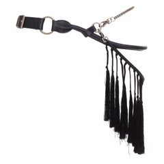 rare ANN DEMEULEMEESTER Vintage leather macrame fringe small pouch tiered belt