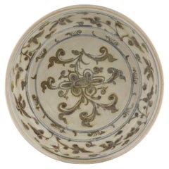 Rare Annamese Brown Dish Circa 15th Century, Le Dynasty