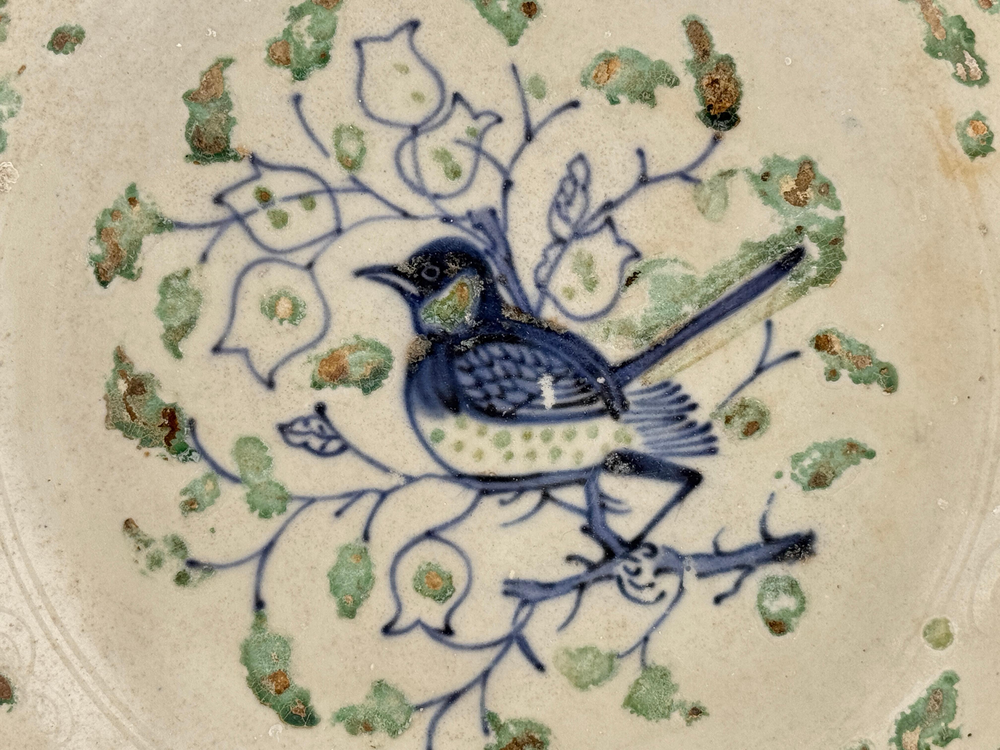 Glazed Rare Annamese Stoneware with underglaze Blue and Painted Green, 15-16th Century For Sale