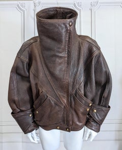 Rare Anne Marie Beretta Grained Leather Bomber