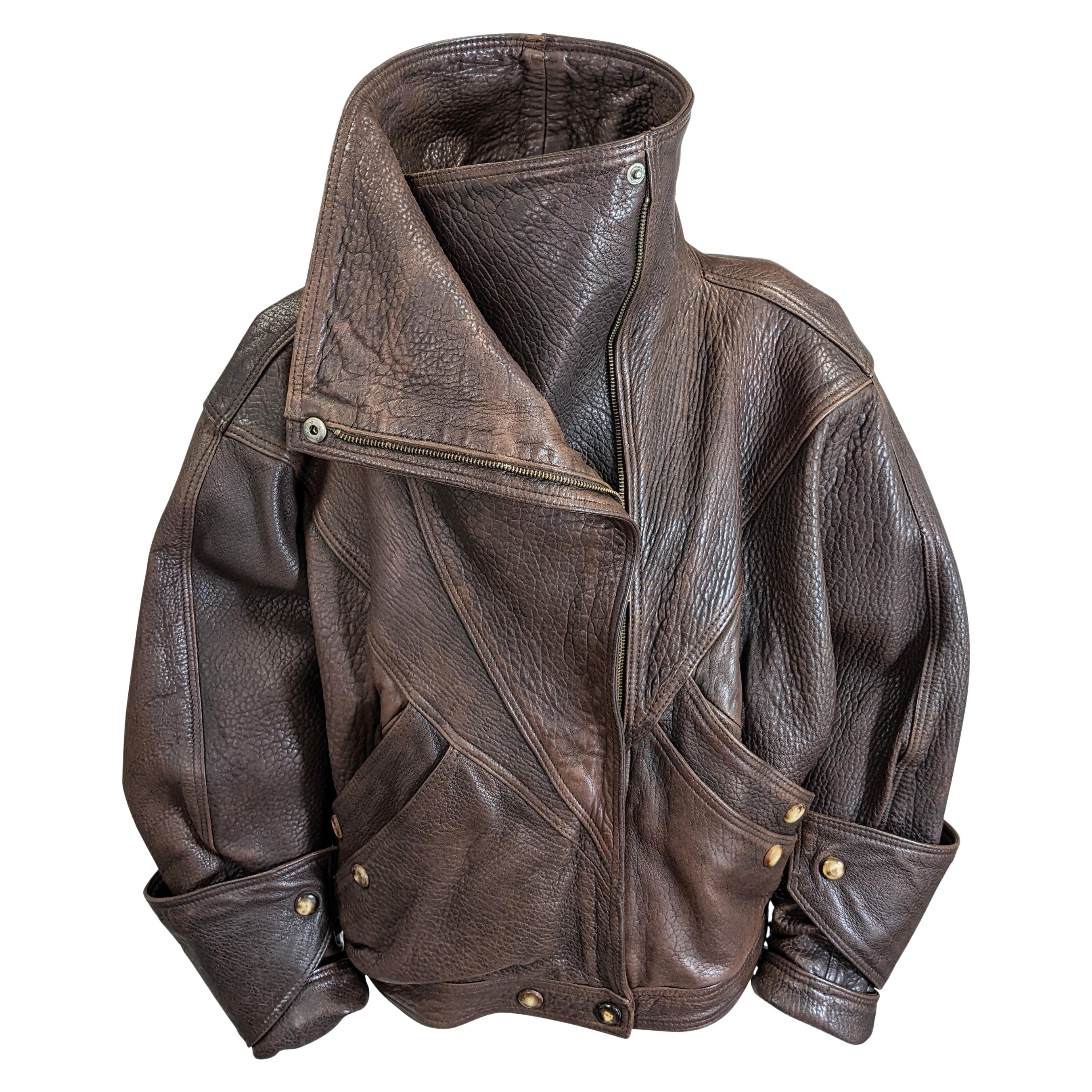Rare Anne Marie Beretta Grained Leather Bomber