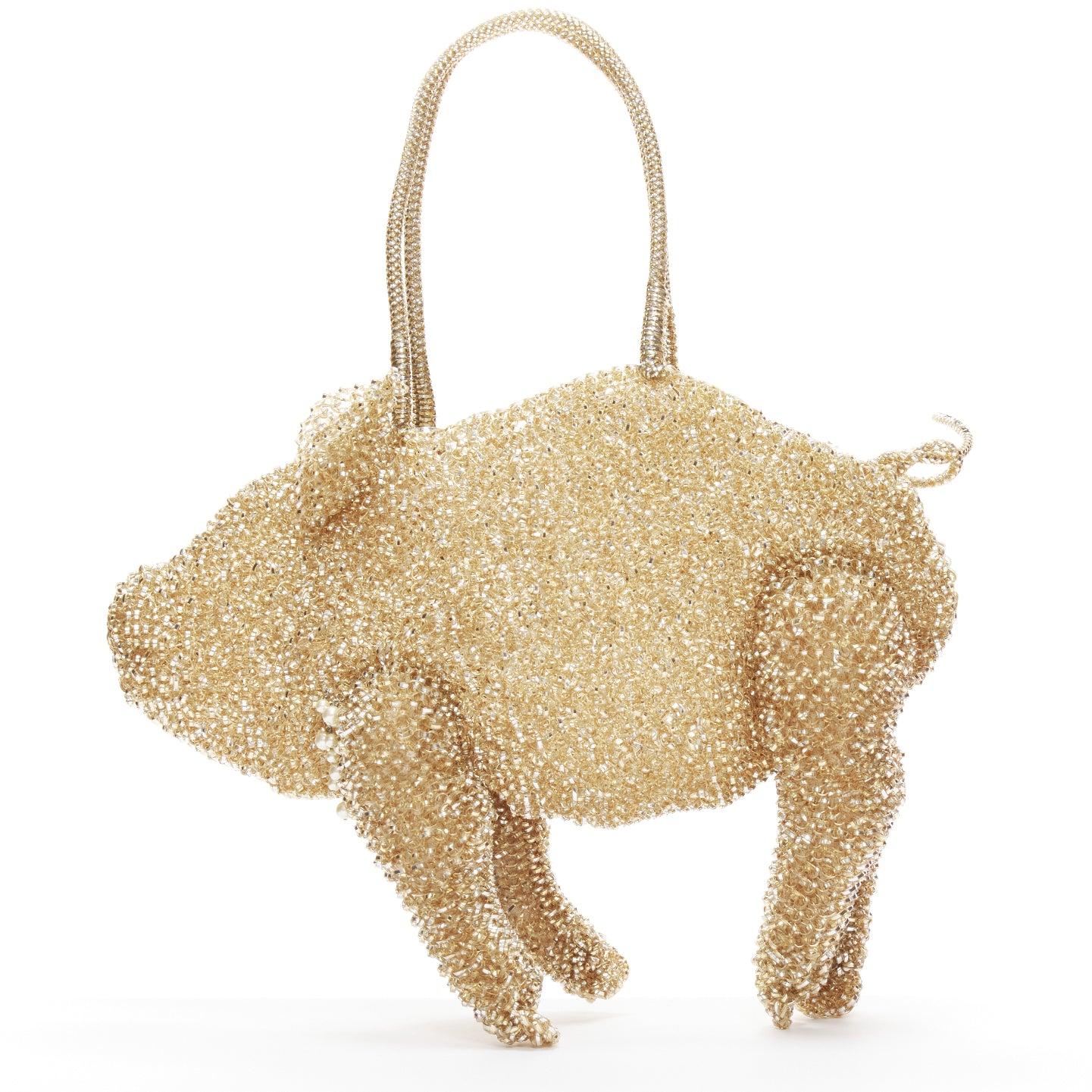 rare ANTEPRIMA FRANC FRANC Wire Bag gold Pig pearl necklace bag 1
