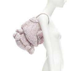 rare ANTEPRIMA HELLO KITTY pink crystal bow silk ribbon Signature wire bag