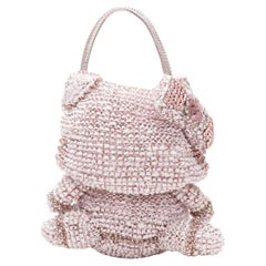 ANTEPRIMA HELLO Sac caractéristique en fil de soie avec ruban en cristal rose façon nœud papillon