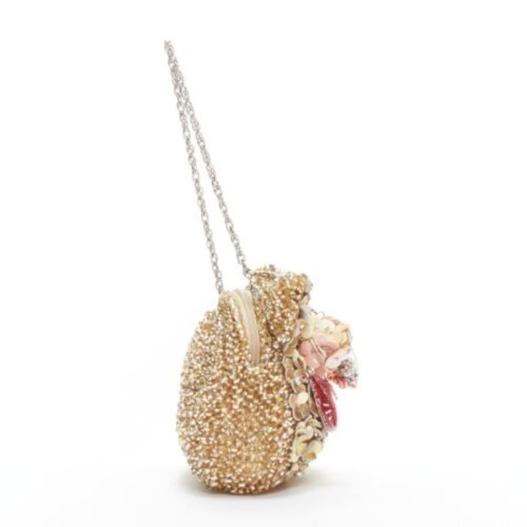 Women's rare ANTEPRIMA HELLO KITTY Wire Bag floral leather sequin pink charms clutch