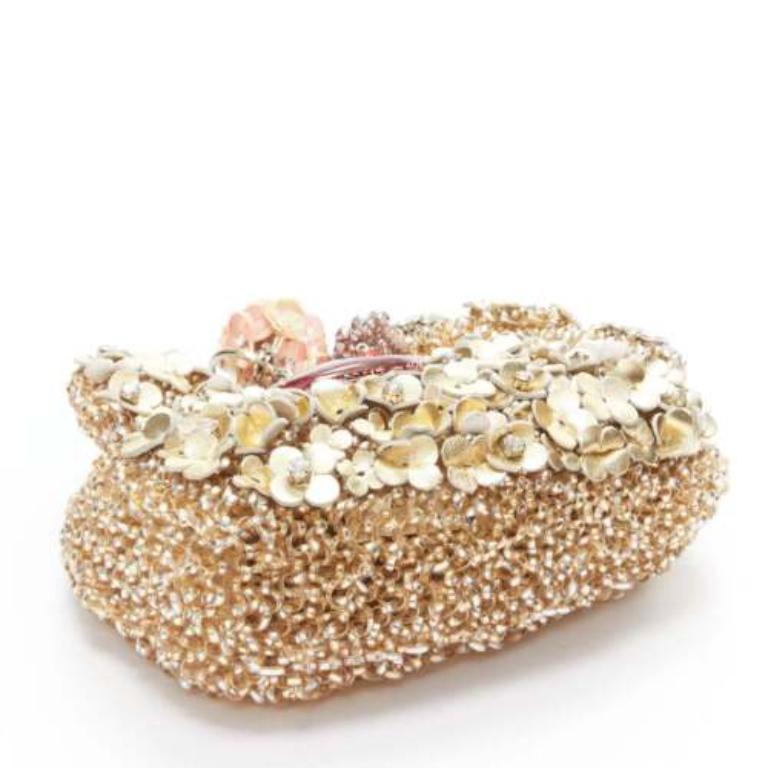 rare ANTEPRIMA HELLO KITTY Wire Bag floral leather sequin pink charms clutch 2