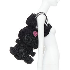 Seltene seltene ANTEPRIMA SMy Melody Kuromi Sanrio Tragetasche aus schwarzem Draht und rosa Kristall skull