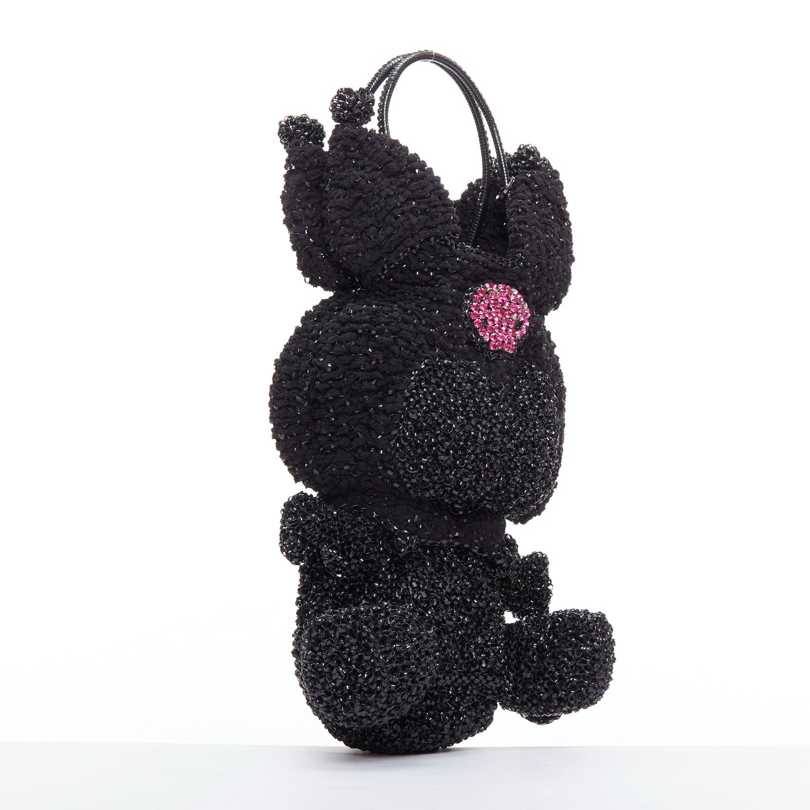 Nero raro ANTEPRIMA SMy Melody Kuromi Sanrio nero filo rosa teschio tote bag in vendita