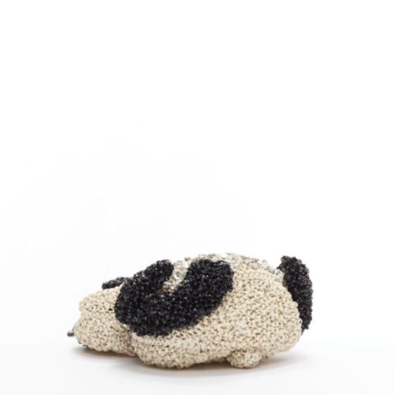 rare ANTEPRIMA Wire Bag black cream rhinestone crystal Panda tote 2