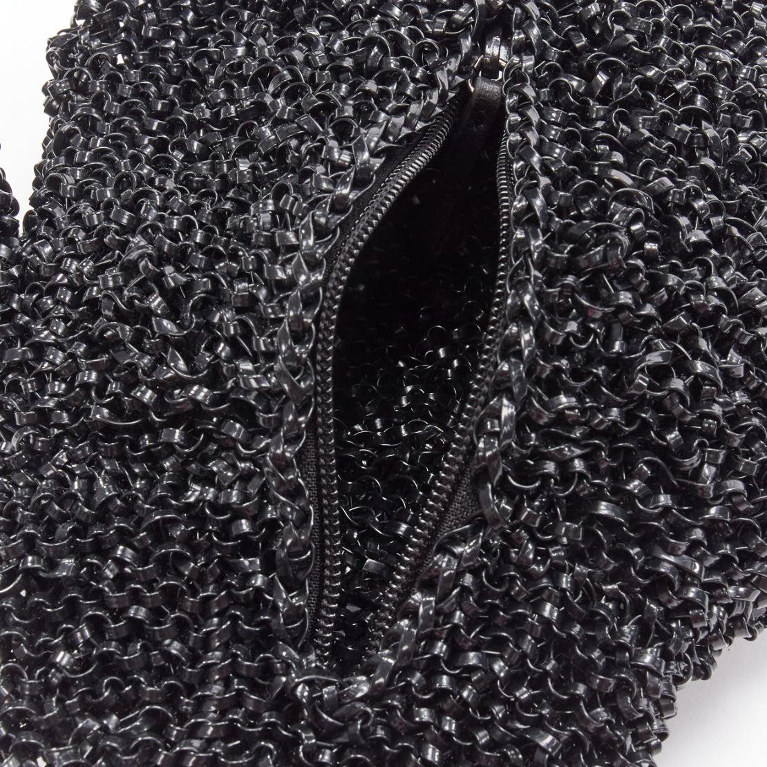 rare ANTEPRIMA Wire Bag black fur belly woven acrylic penguin chain crossbody 5