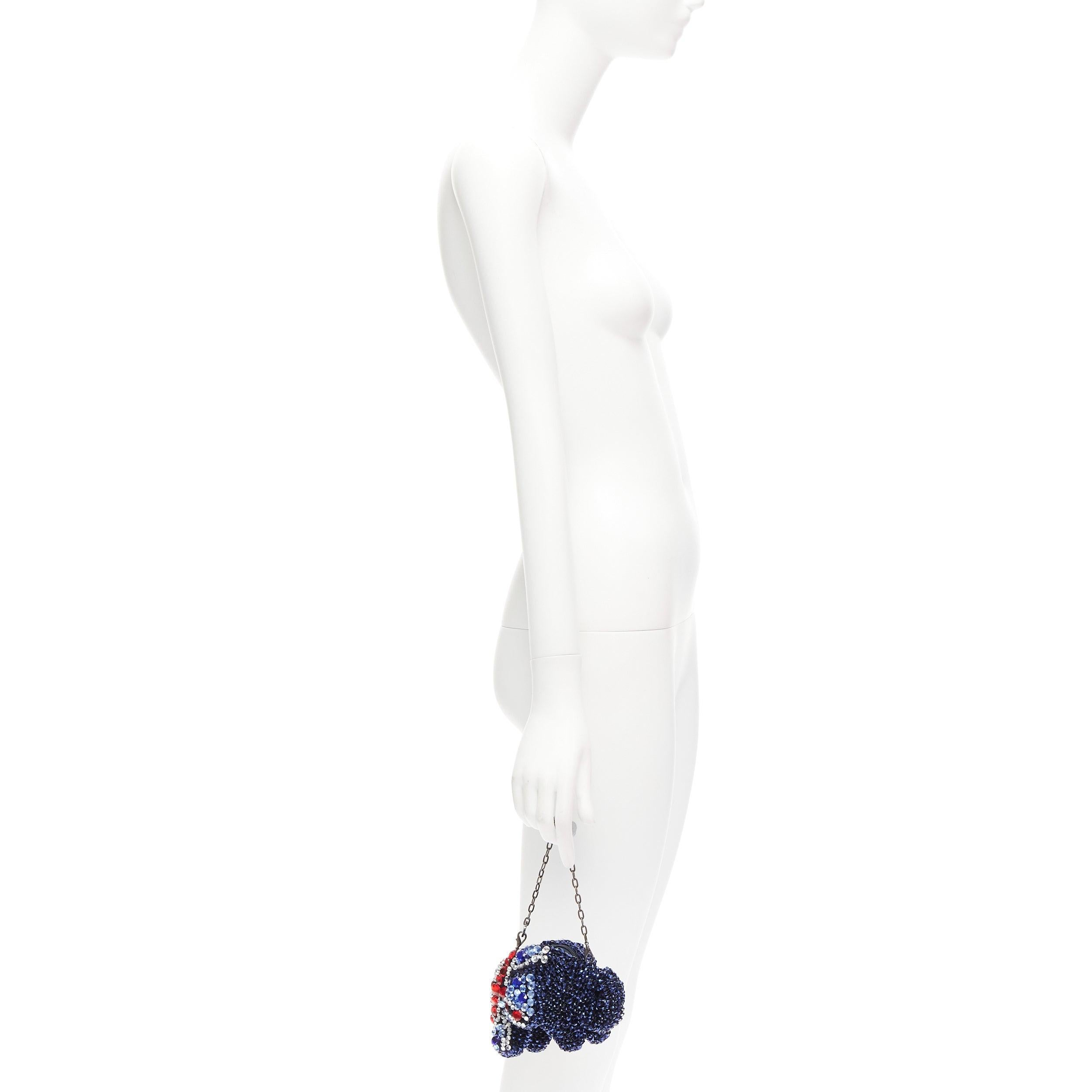 rare ANTEPRIMA Wire Bag blue red crystal Union Jack elephant clutch
Reference: ANWU/A01063
Brand: Anteprima
Collection: Wire Bag
Material: Plastic
Color: Red, Blue
Pattern: Solid
Closure: Zip
Extra Details: Silver chain