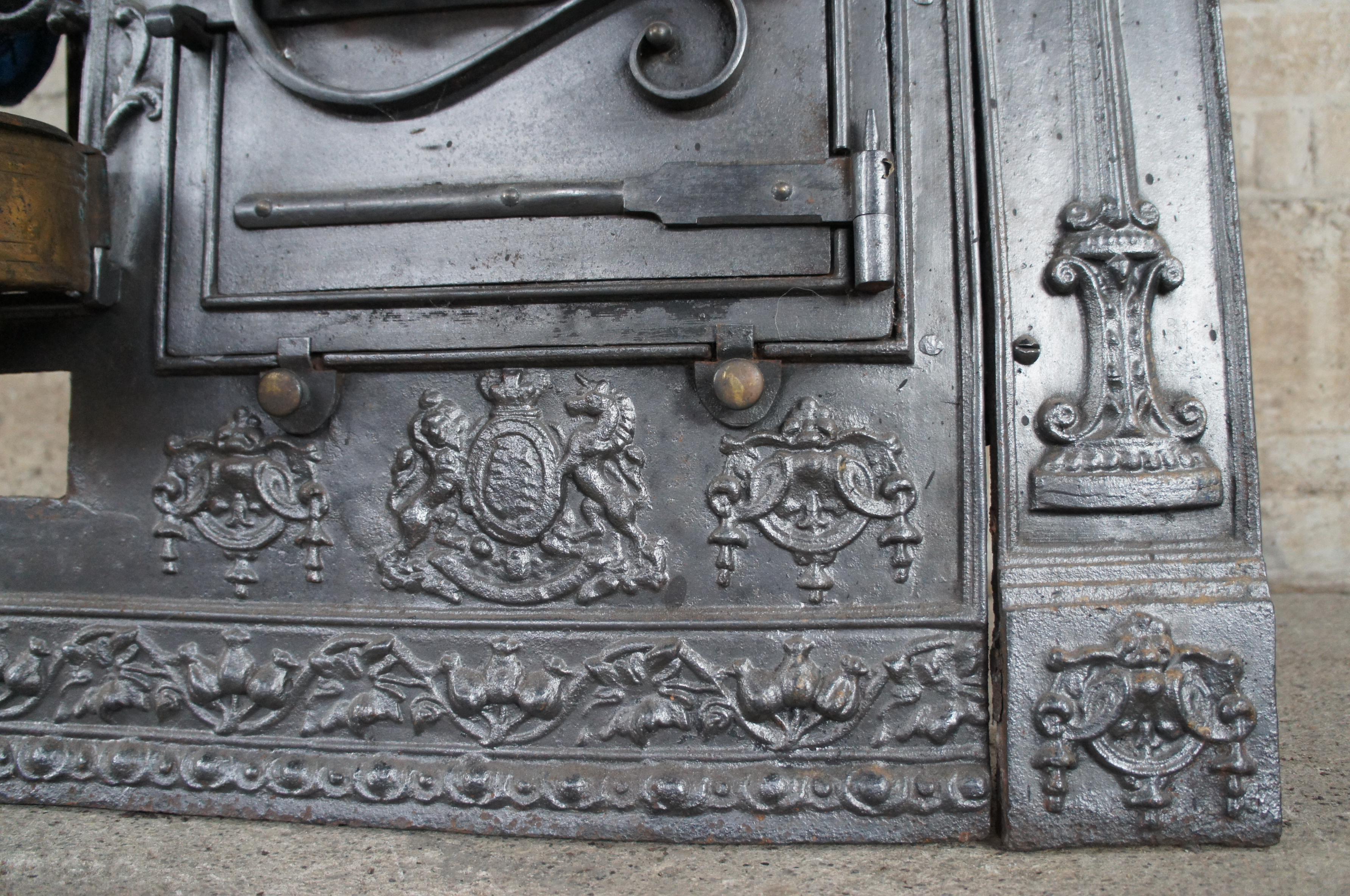 Rare Antique 1840s Cornish Cast Iron Kitchen Range Oven Fireplace Stove Cooker 2