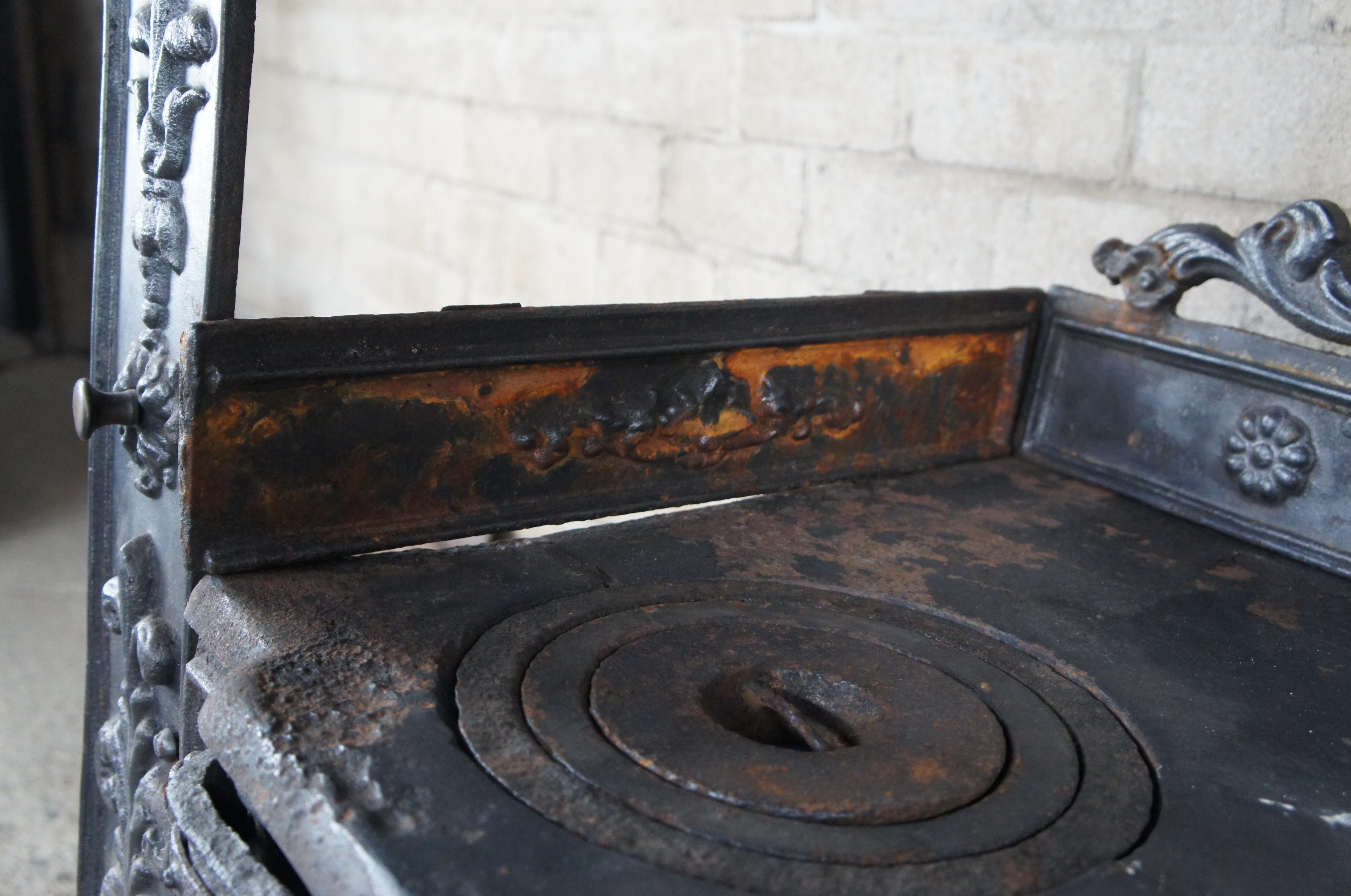 Mid-19th Century Rare Antique 1840s Cornish Cast Iron Kitchen Range Oven Fireplace Stove Cooker