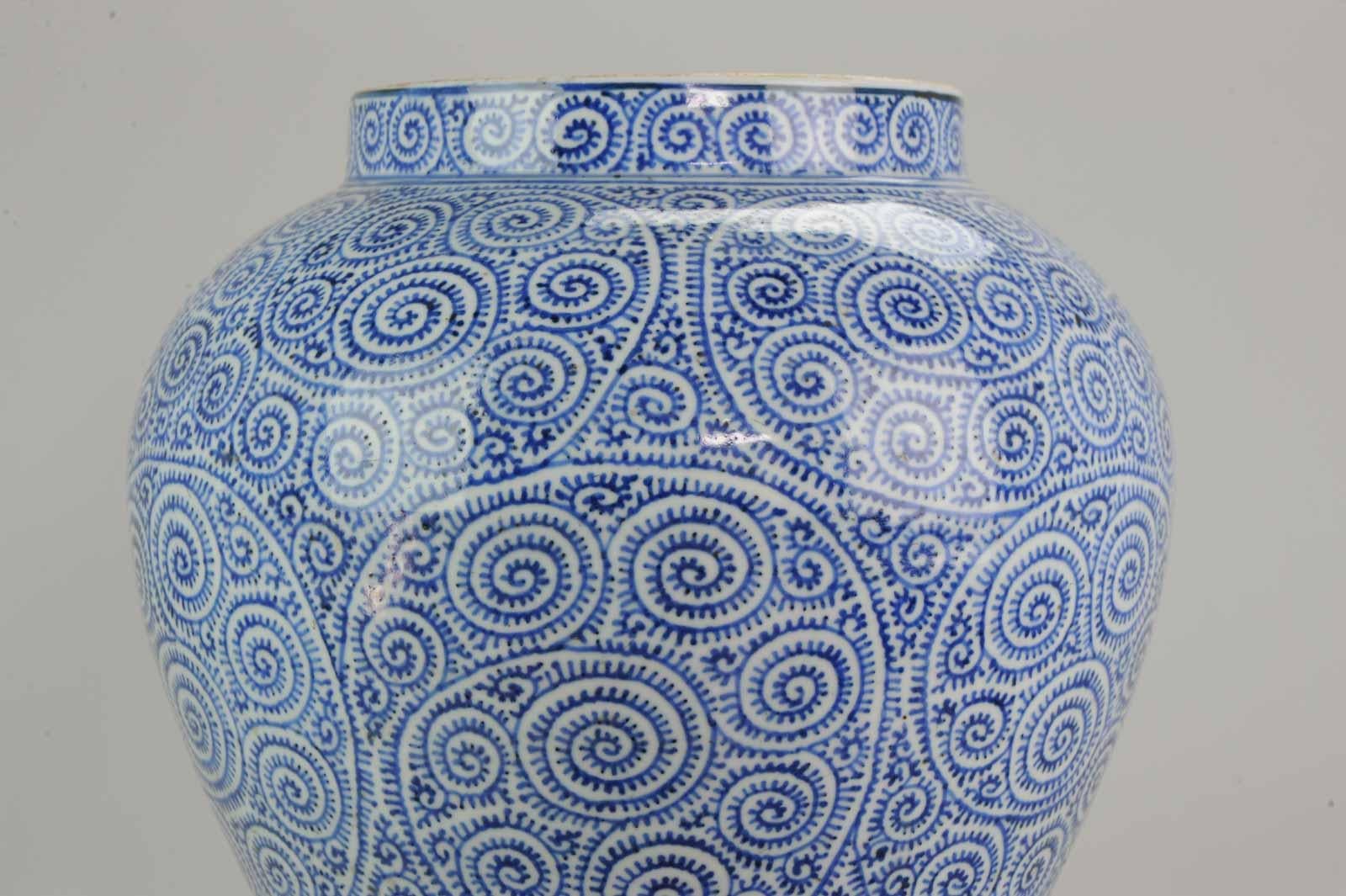 Rare Antique 18th Century Japanese Porcelain Vase Endless Decoration Arita Japan 3