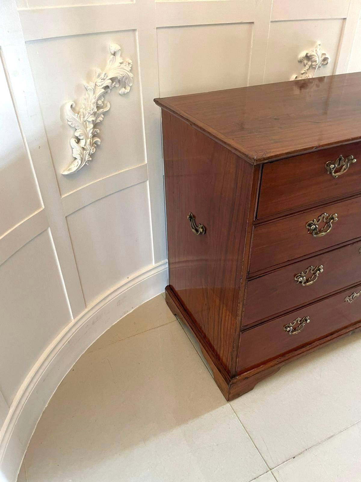 Rare Antique 18th Century George III Solid Satinwood Chest of 5 Drawers For Sale 4