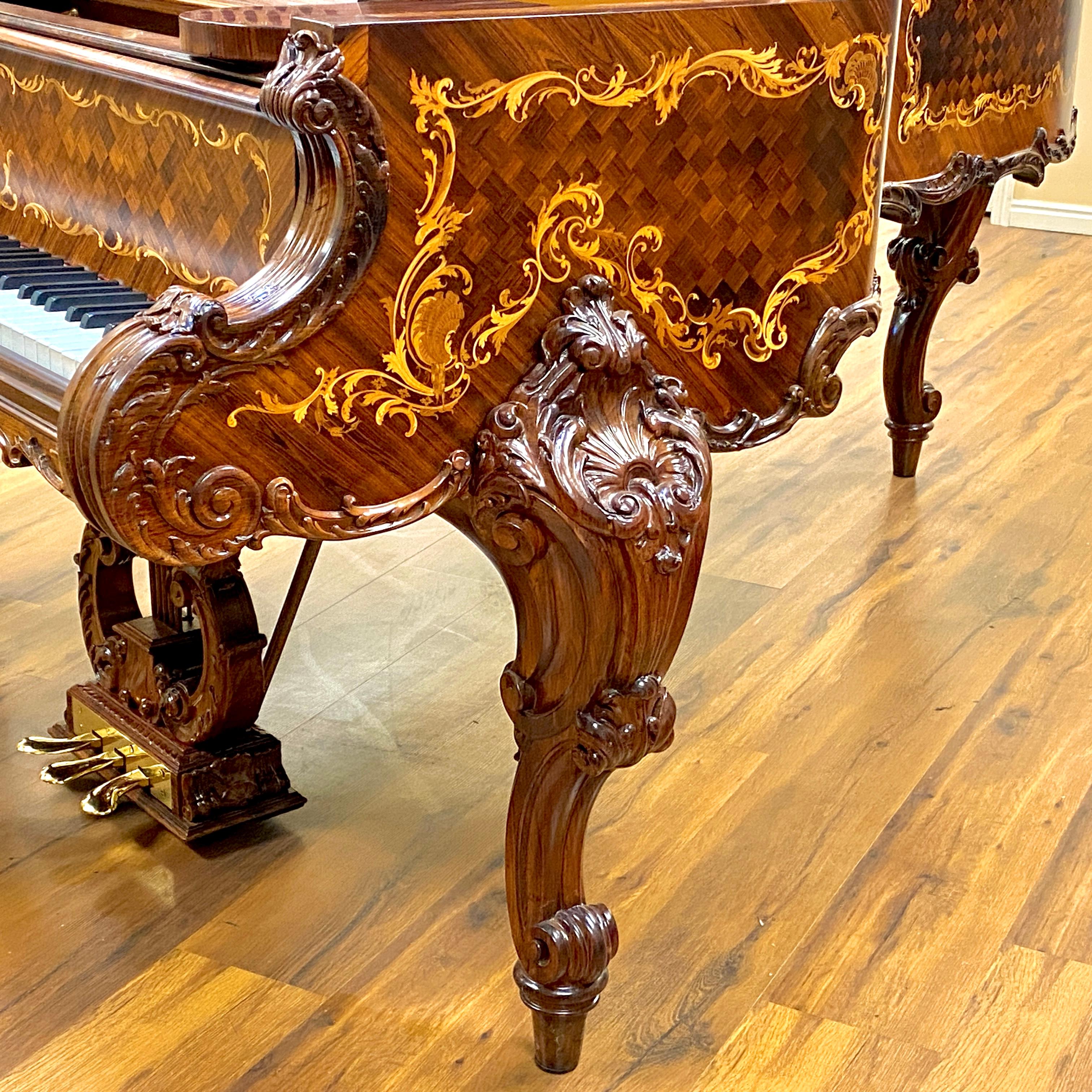 Rare Antique 1901 Steinway Model B Rosewood Grand Piano Louis XV Rococo Restored For Sale 2