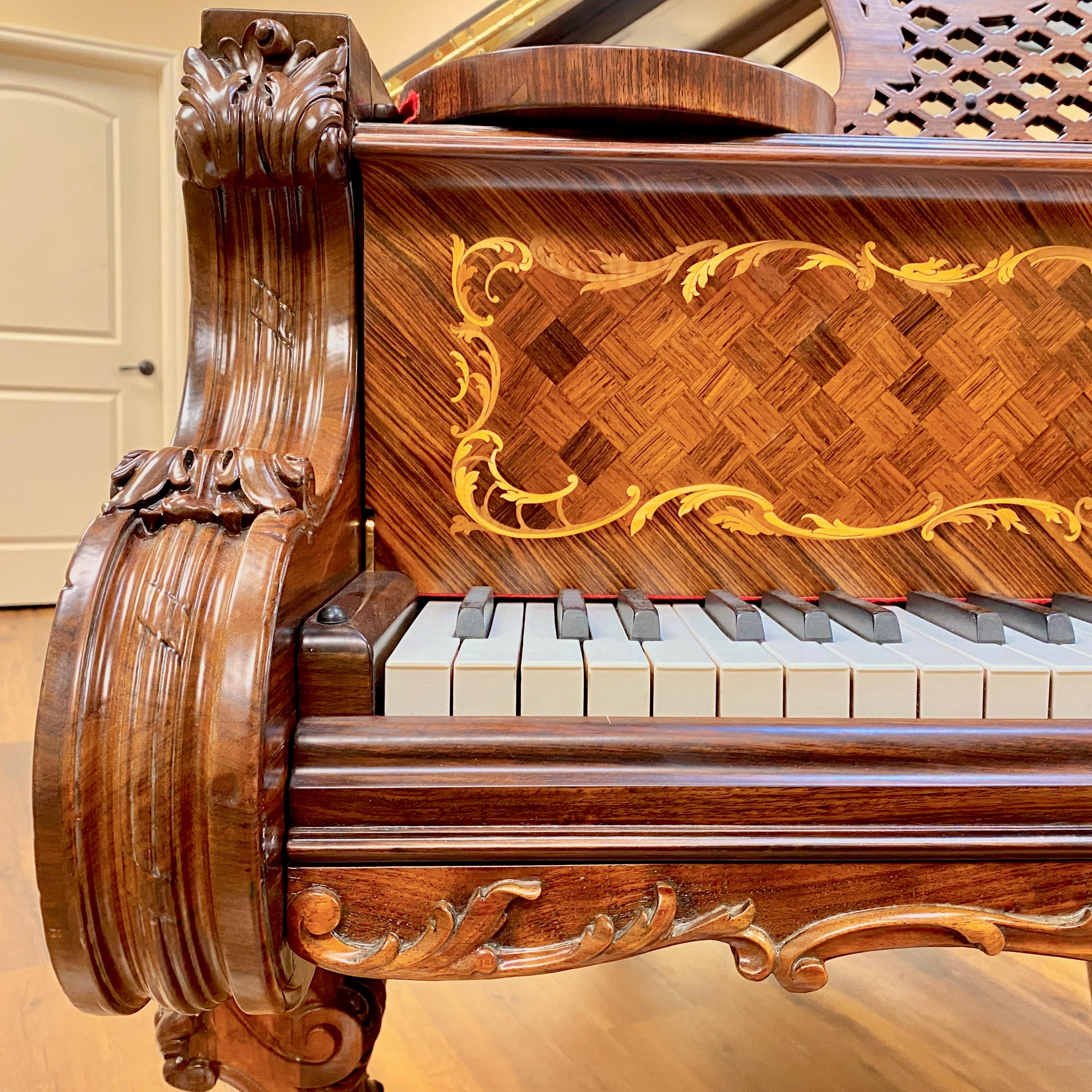 Rare Antique 1901 Steinway Model B Rosewood Grand Piano Louis XV Rococo Restored For Sale 5