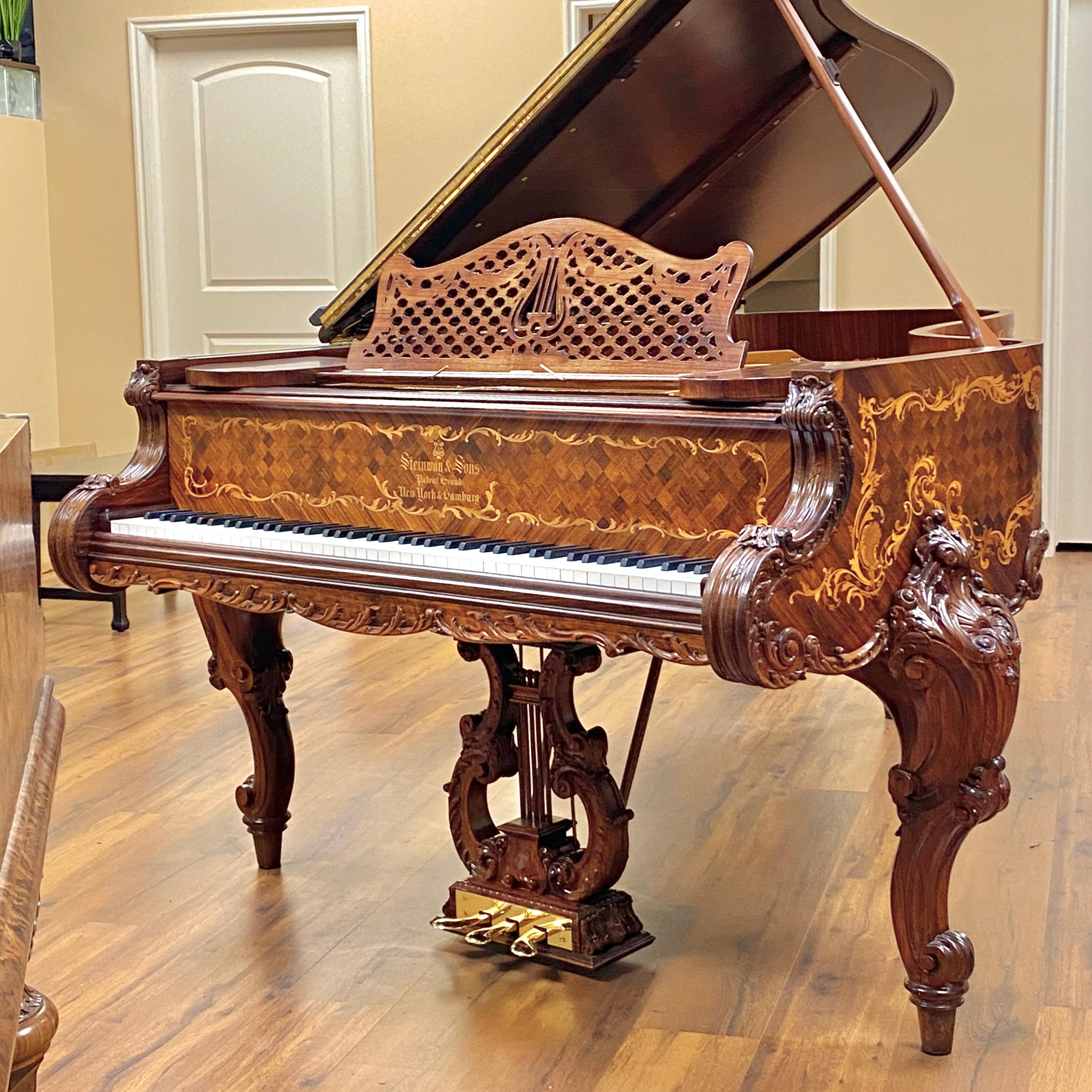 Rare Antique 1901 Steinway Model B Rosewood Grand Piano Louis XV Rococo Restored For Sale 8