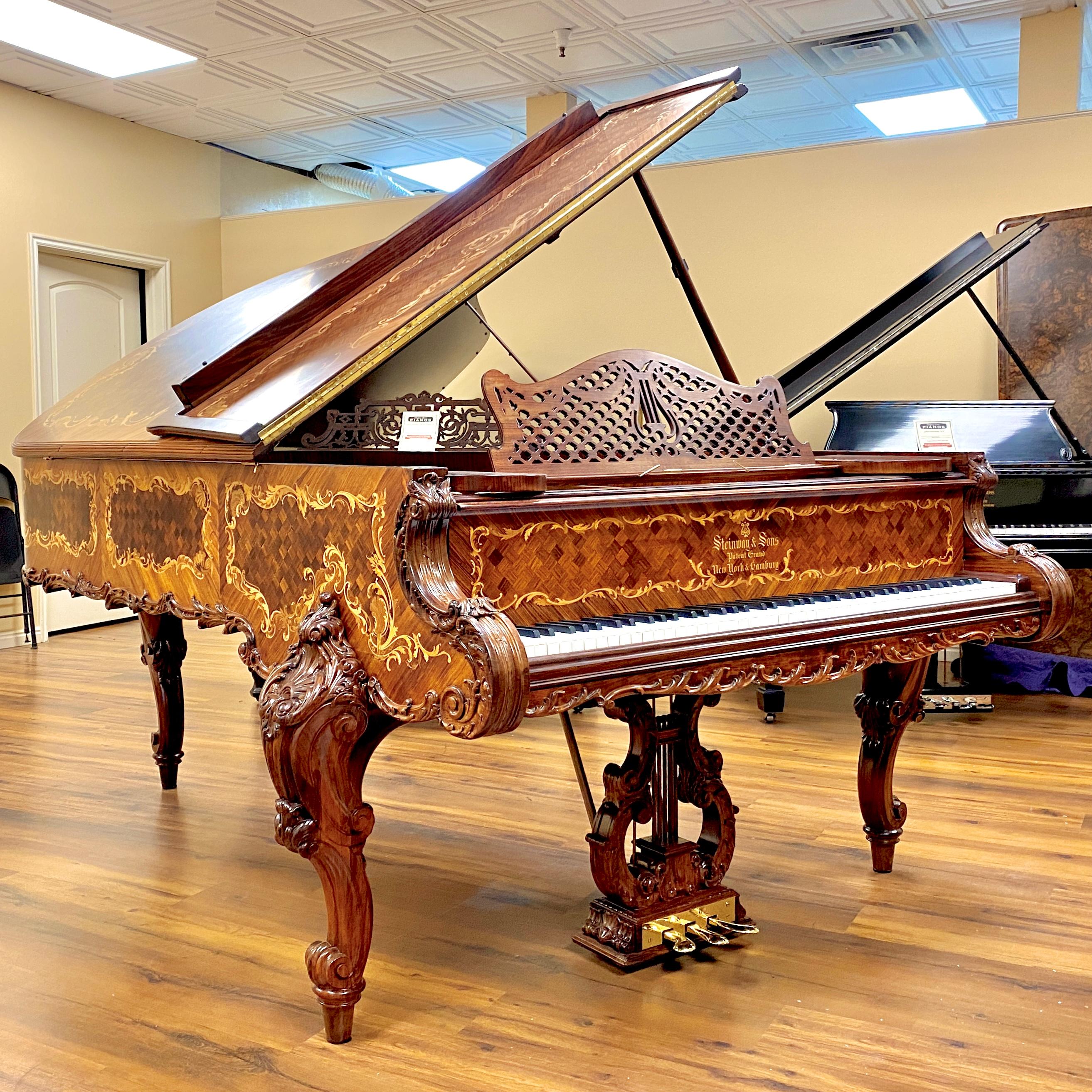 Rare Antique 1901 Steinway Model B Rosewood Grand Piano Louis XV Rococo Restored en vente 13