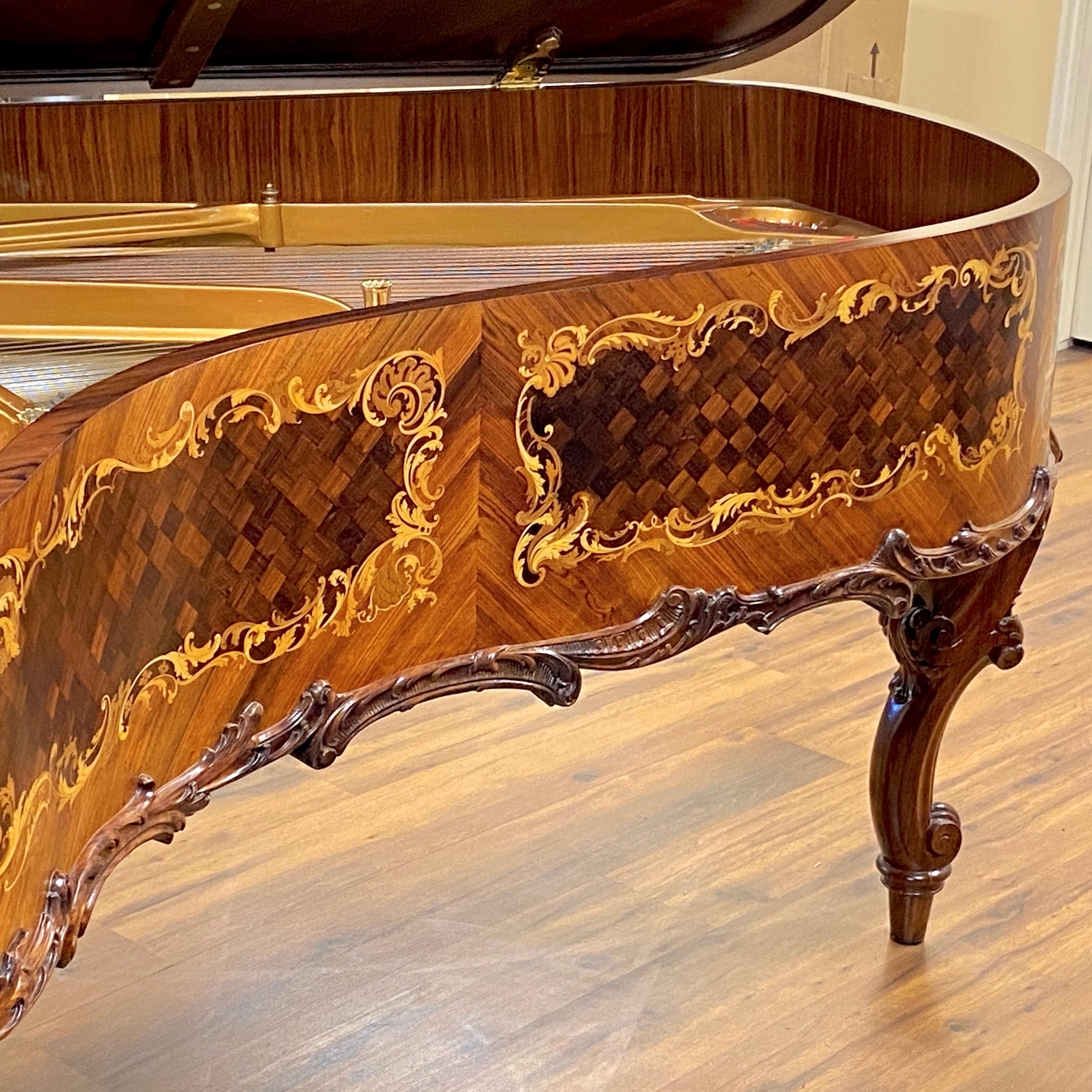 20ième siècle Rare Antique 1901 Steinway Model B Rosewood Grand Piano Louis XV Rococo Restored en vente