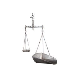 Rare Antique 19th C Reuben Sutcliffe English Nickel Plated Hanging Balance Scale