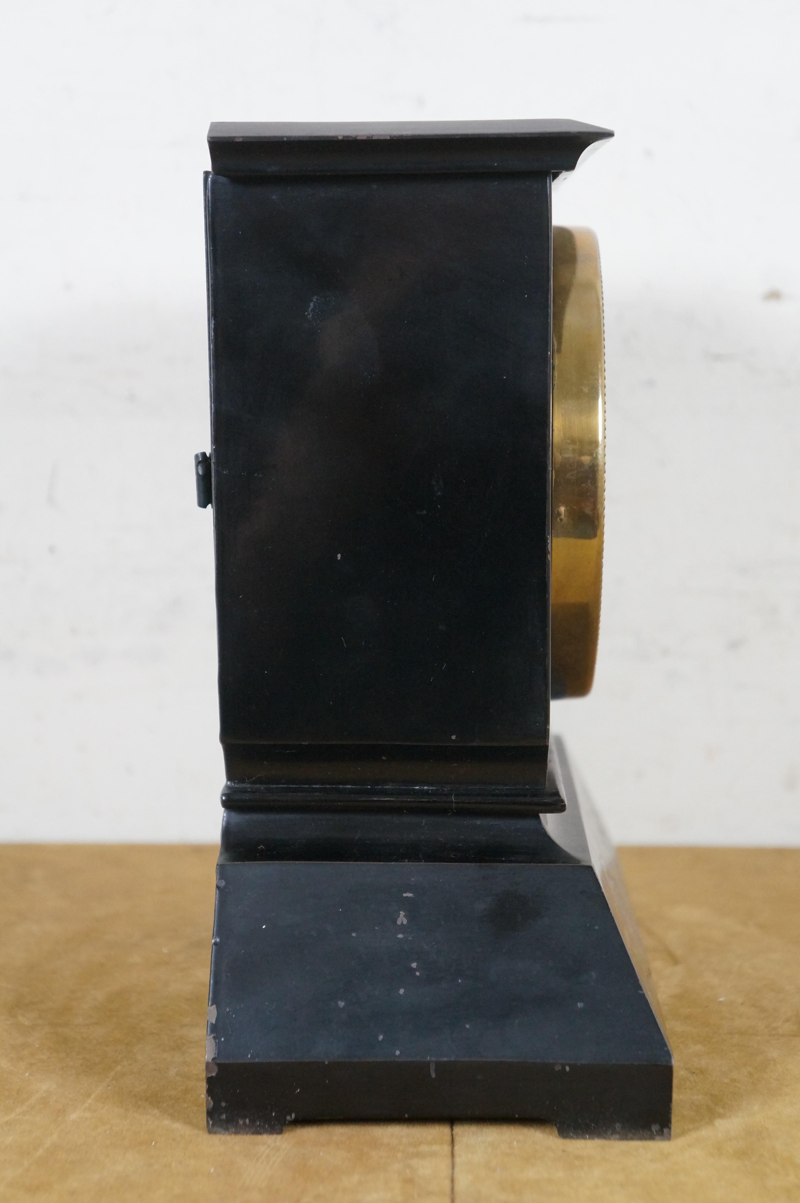 Brass Rare Antique 19th Century American Victorian Ansonia Cast Iron Mantel Clock 10