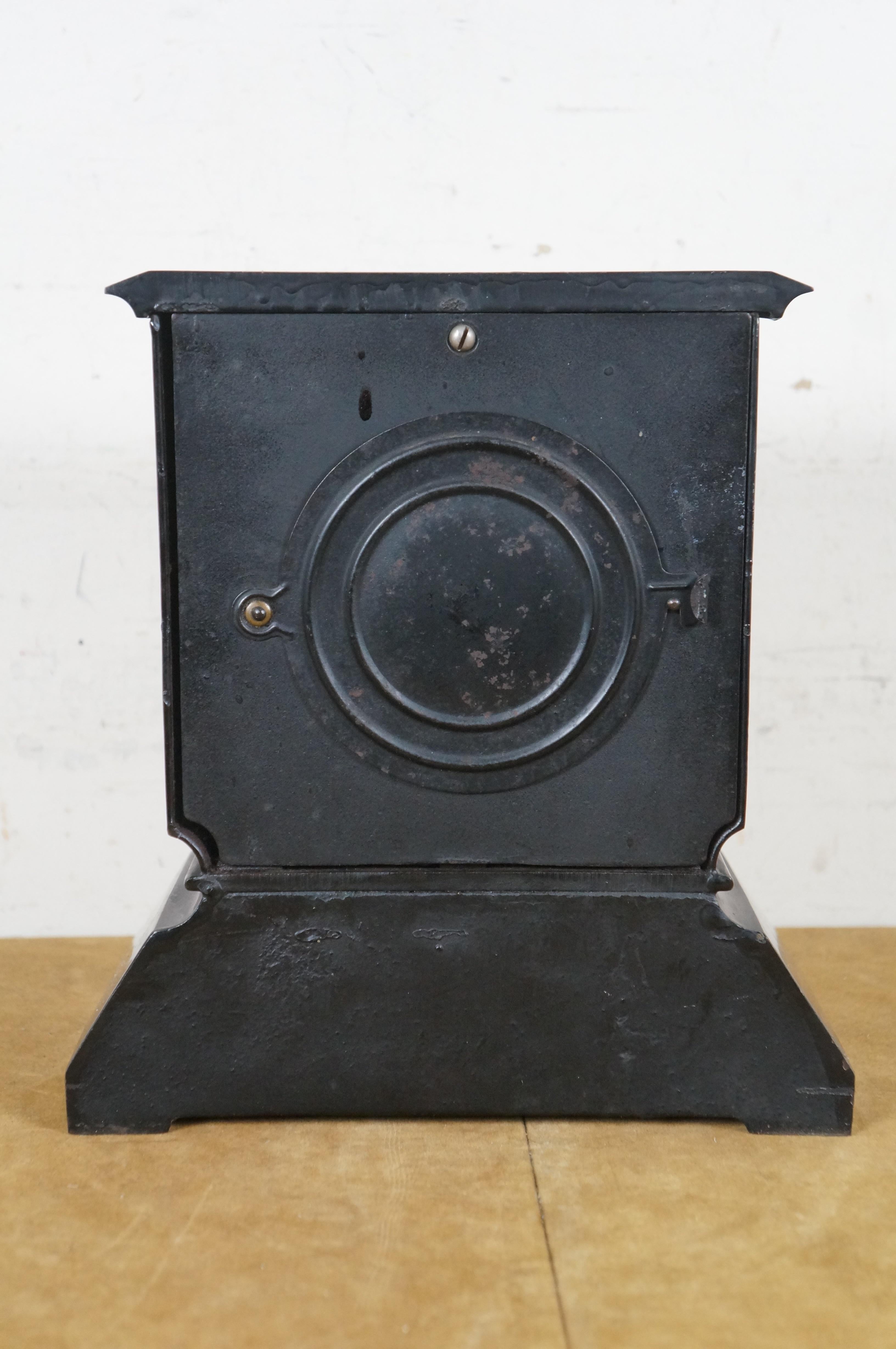 Rare Antique 19th Century American Victorian Ansonia Cast Iron Mantel Clock 10