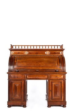 Rare Antique 19th century Dutch warm honey color  classic Cylinder Desk
