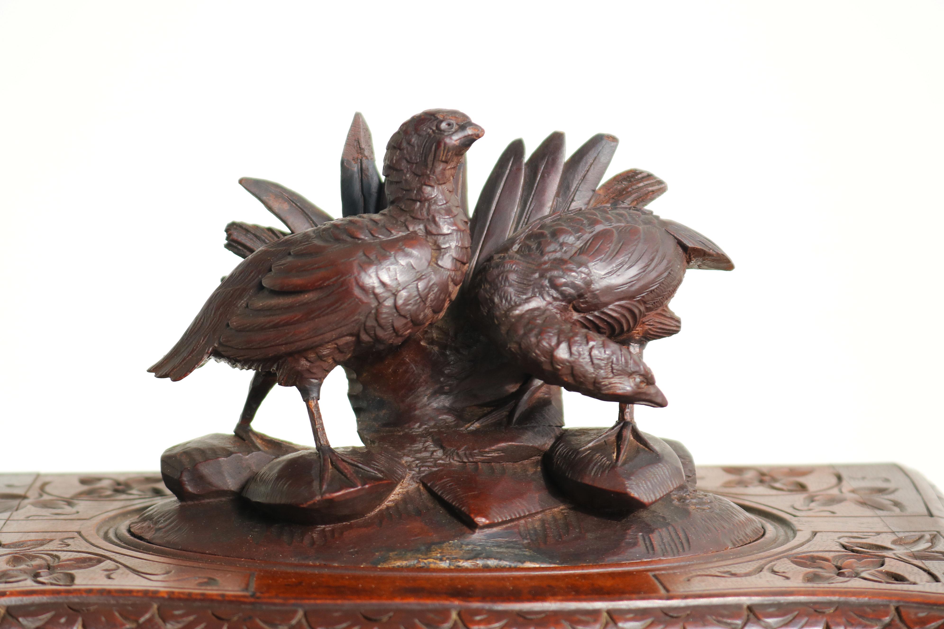 Rare Antique 4 Tier Black Forest Jewelry Box Fruitwood 19th Century Hand Carved For Sale 6