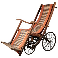 Rare et ancien fauteuil pushchair à 4 roues du début du 20ème siècle