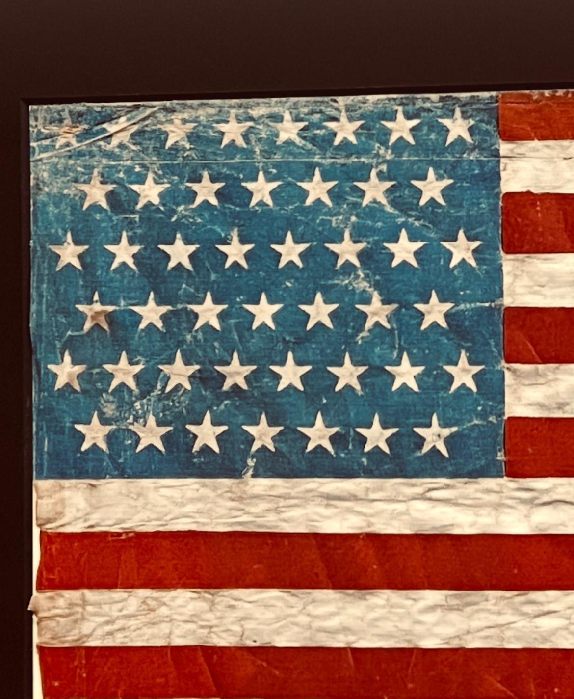 Cotone Rara bandiera americana antica a 45 stelle dipinta a mano su cotone, guerra ispano-americana in vendita