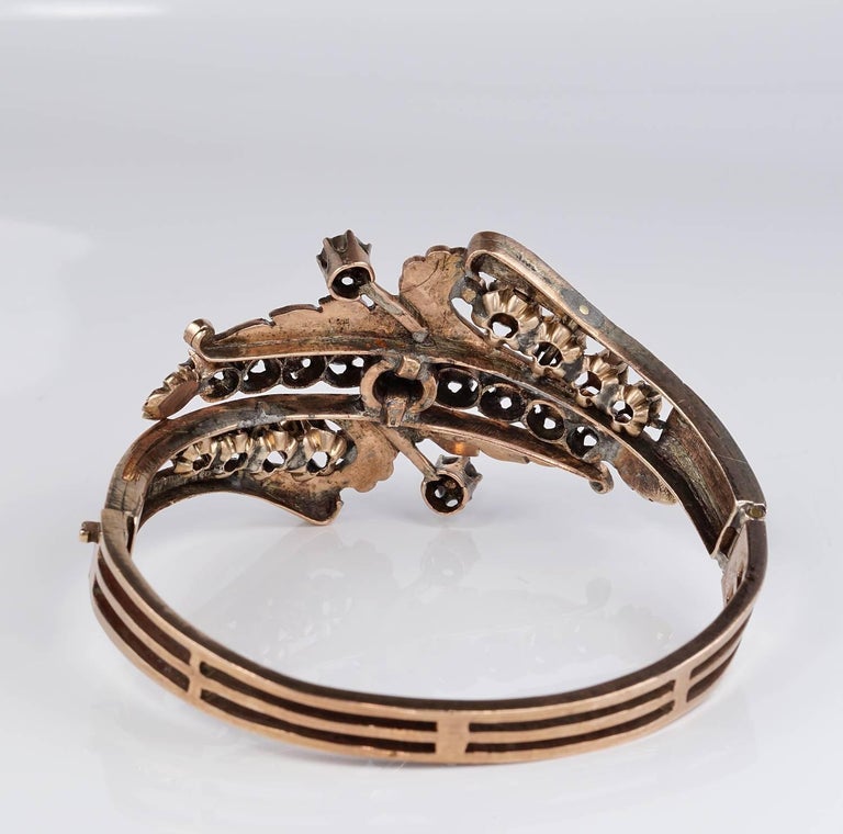 Rare Antique 6.80 Carat Diamond 16 Karat Gold Bangle For Sale at 1stDibs 16 karat gold ring