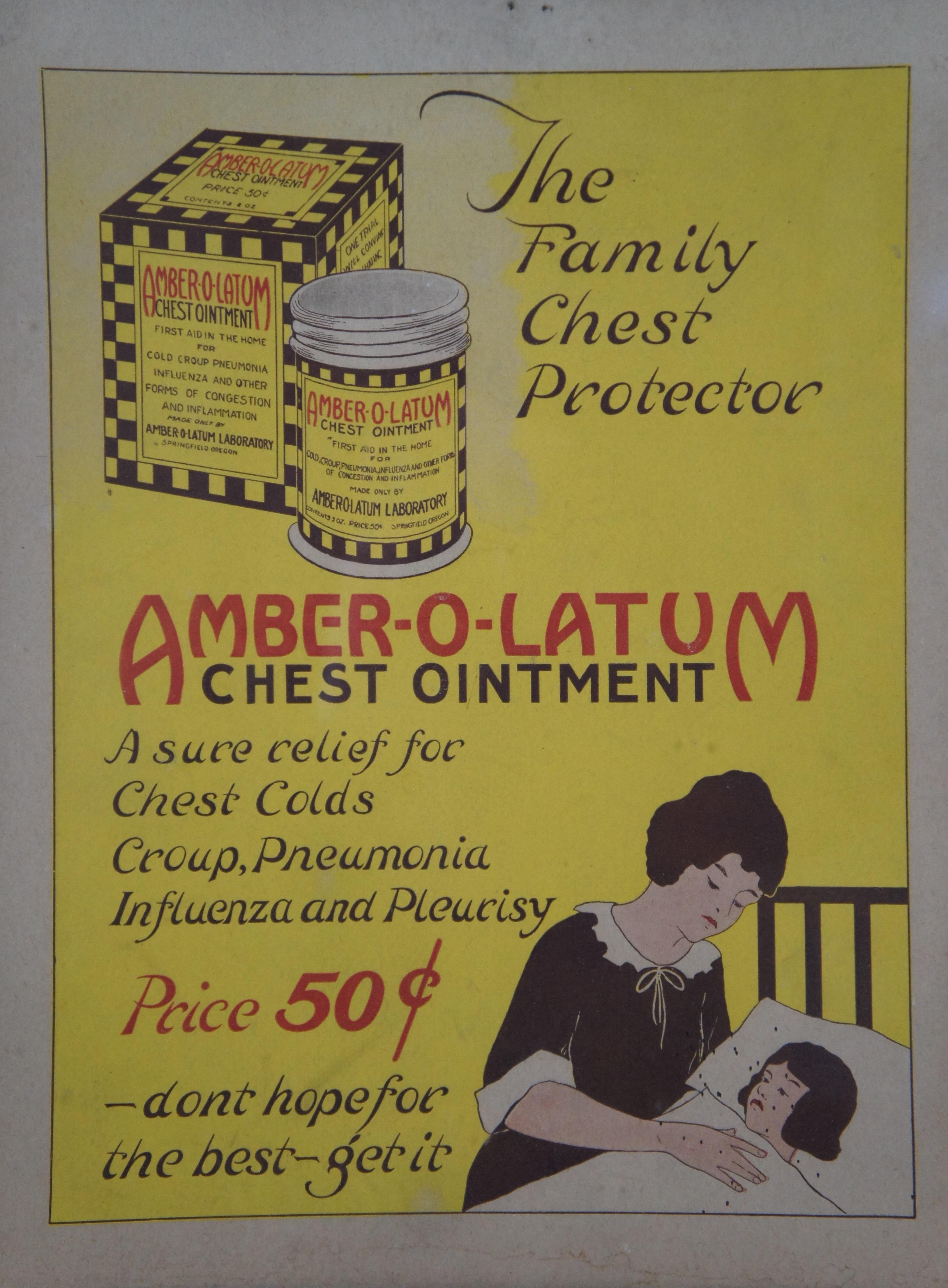 Rare Antique Amber-o-Latum Medical Chest Ointment Advertisement 16