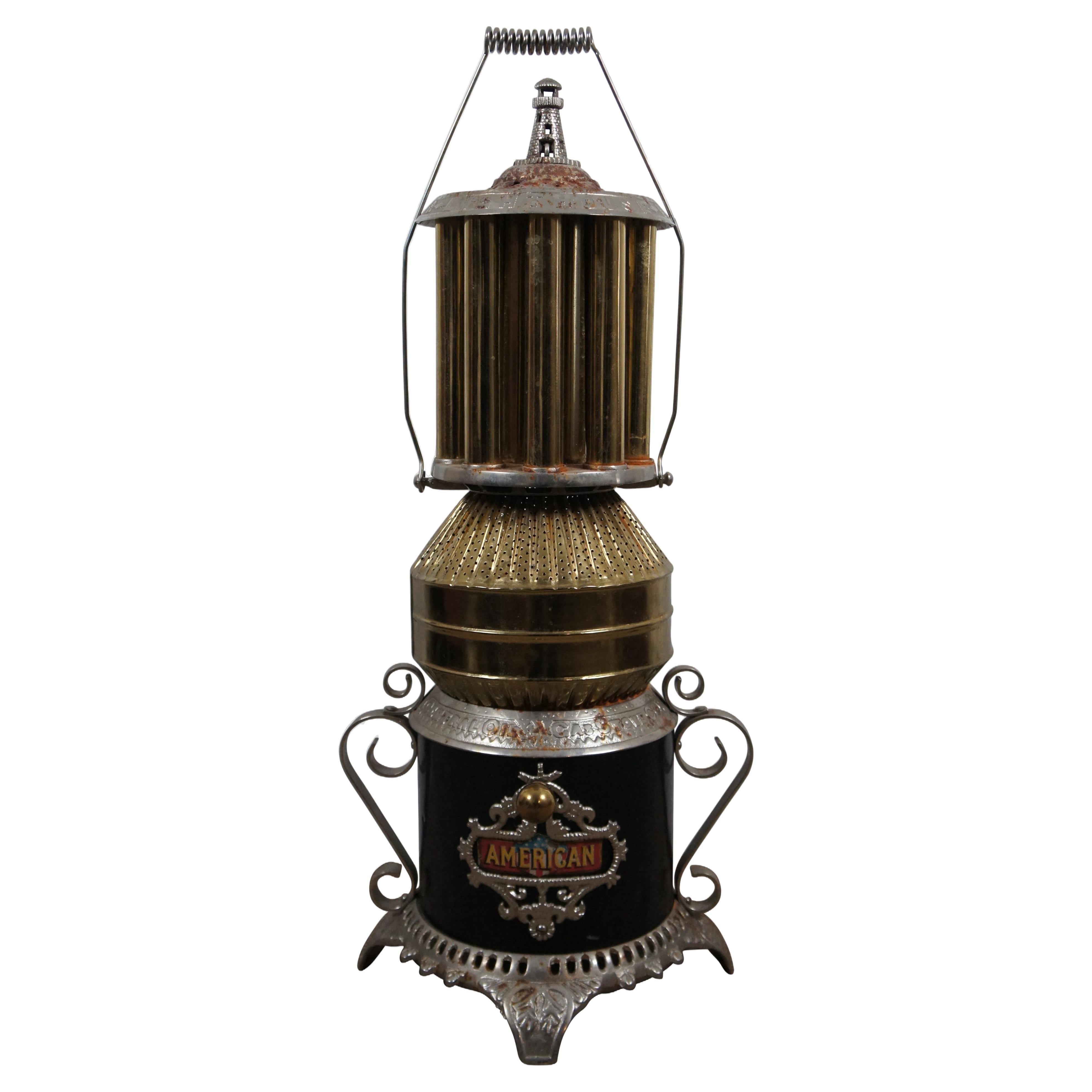 Seltene antike amerikanische Central Oil & Gas Lighthouse 110 Stove Heater, 33" im Angebot