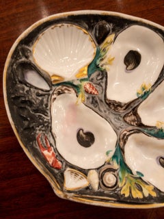 Rare Antique American Oyster Plate Signed Union Porcelain Works, circa 1880s