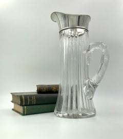Rare Antique American Sterling Silver Jedediah and Horace Wilcox Crystal Pitcher