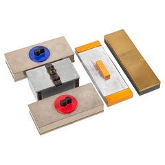 Rare Antique Art Deco Chase & Revere Metal Cigarette Smoking Boxes 1930s