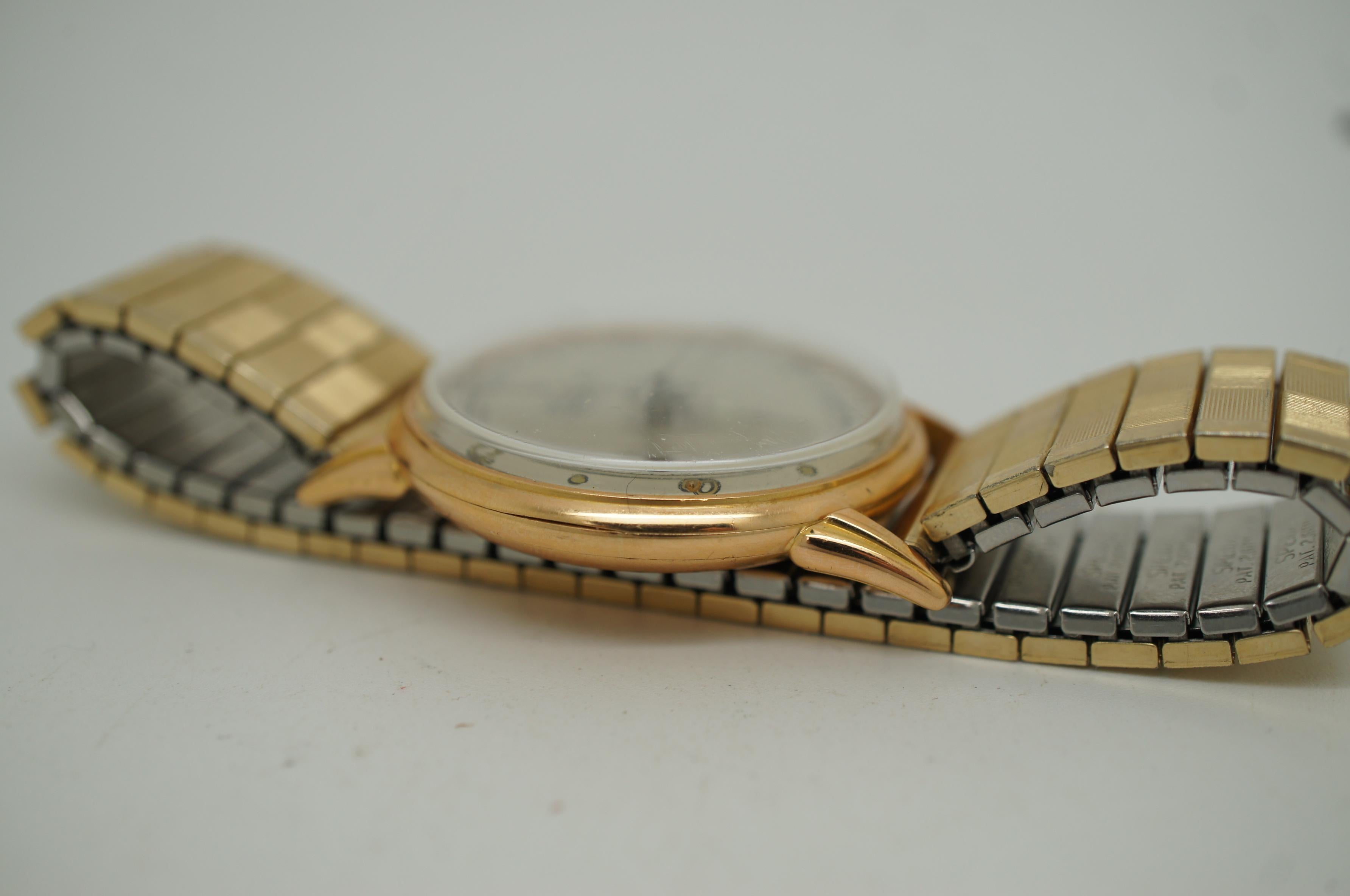 Seltene antike Art Deco Hafis Incabloc 18K Gold Mechanische Art-Déco-Armbanduhr im Angebot 5