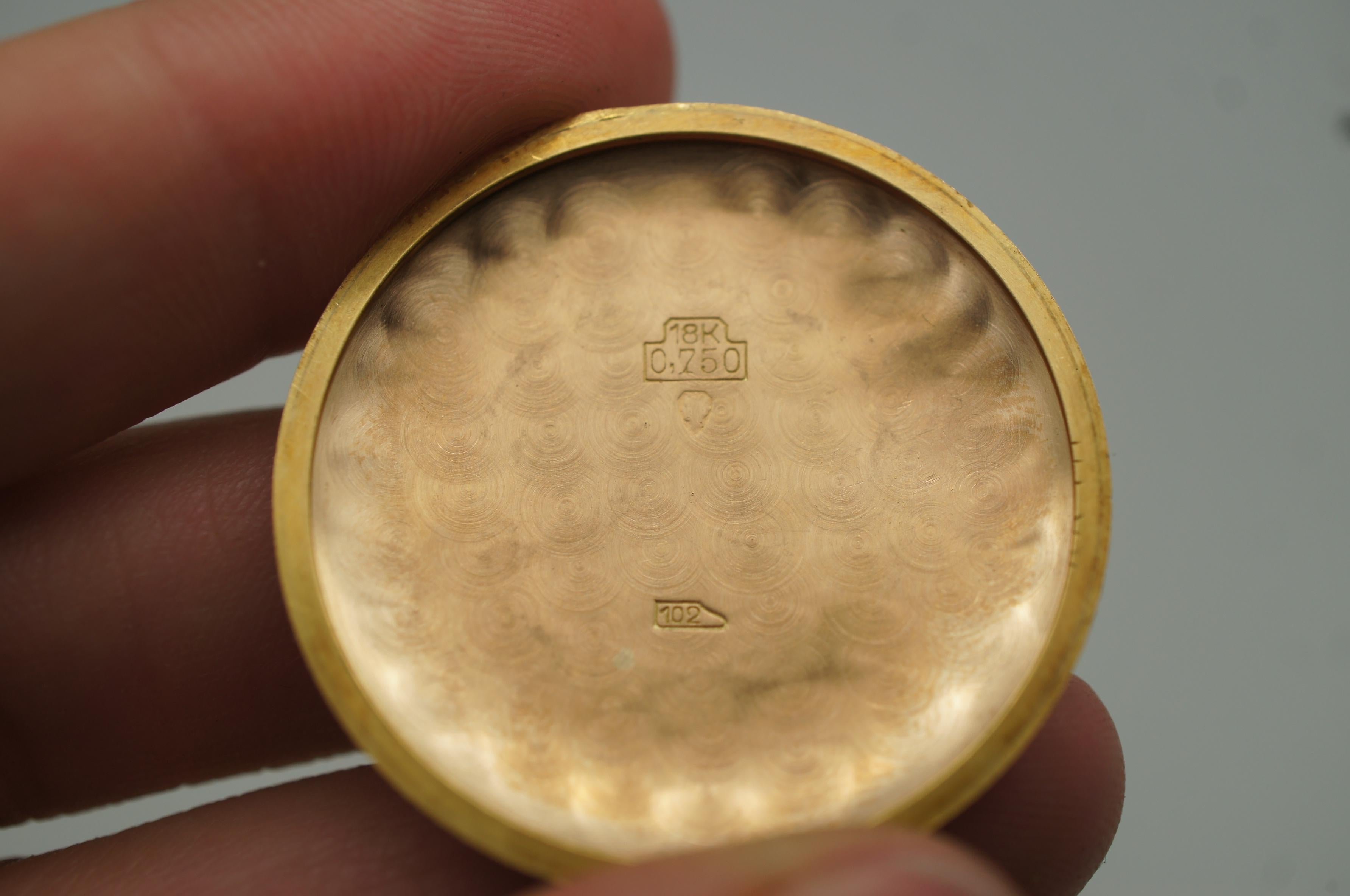 Rare Antique Art Deco Hafis Incabloc 18K Gold Mechanical Wrist Watch For Sale 1