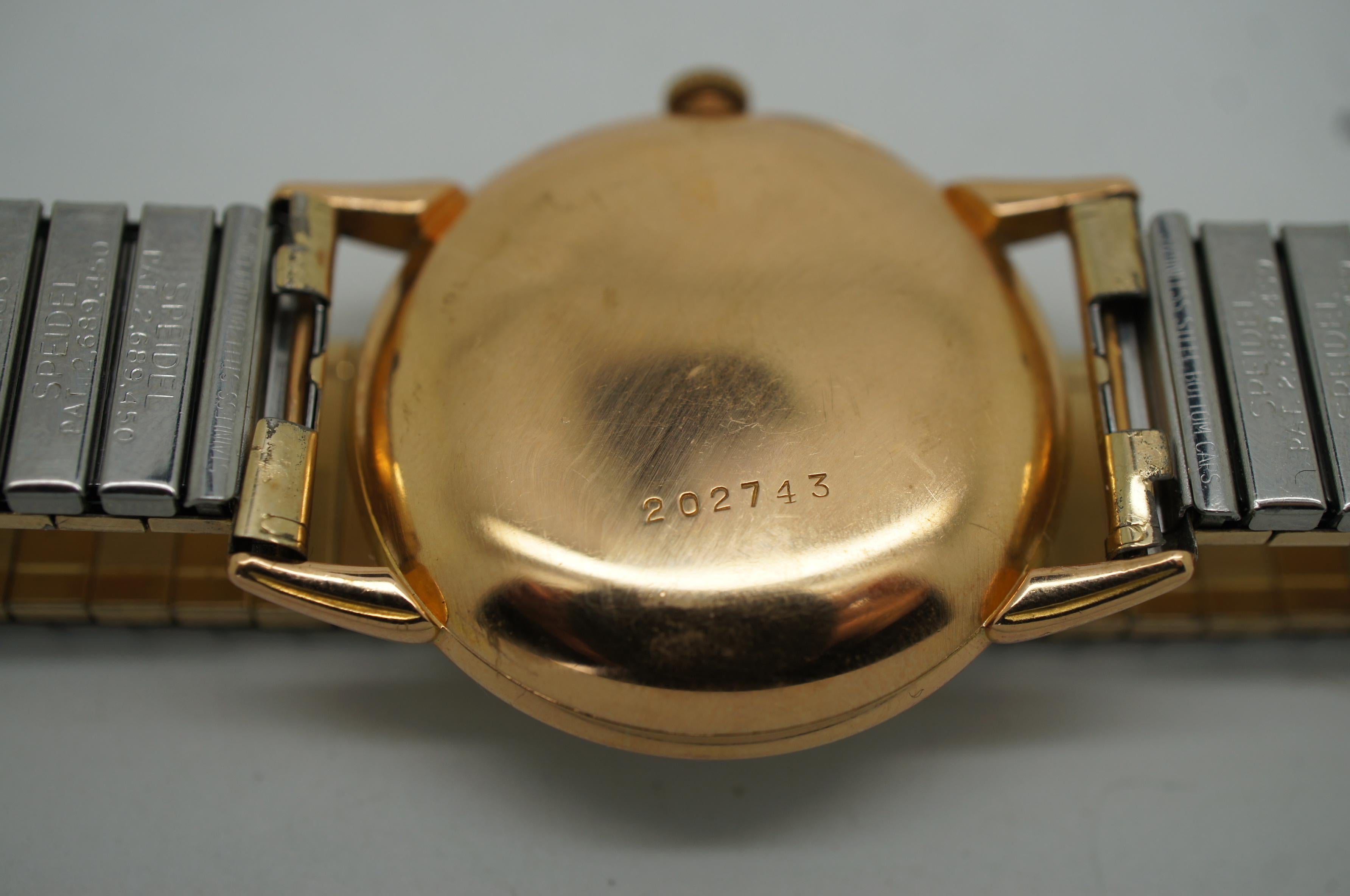 Rare Antique Art Deco Hafis Incabloc 18K Gold Mechanical Wrist Watch For Sale 2