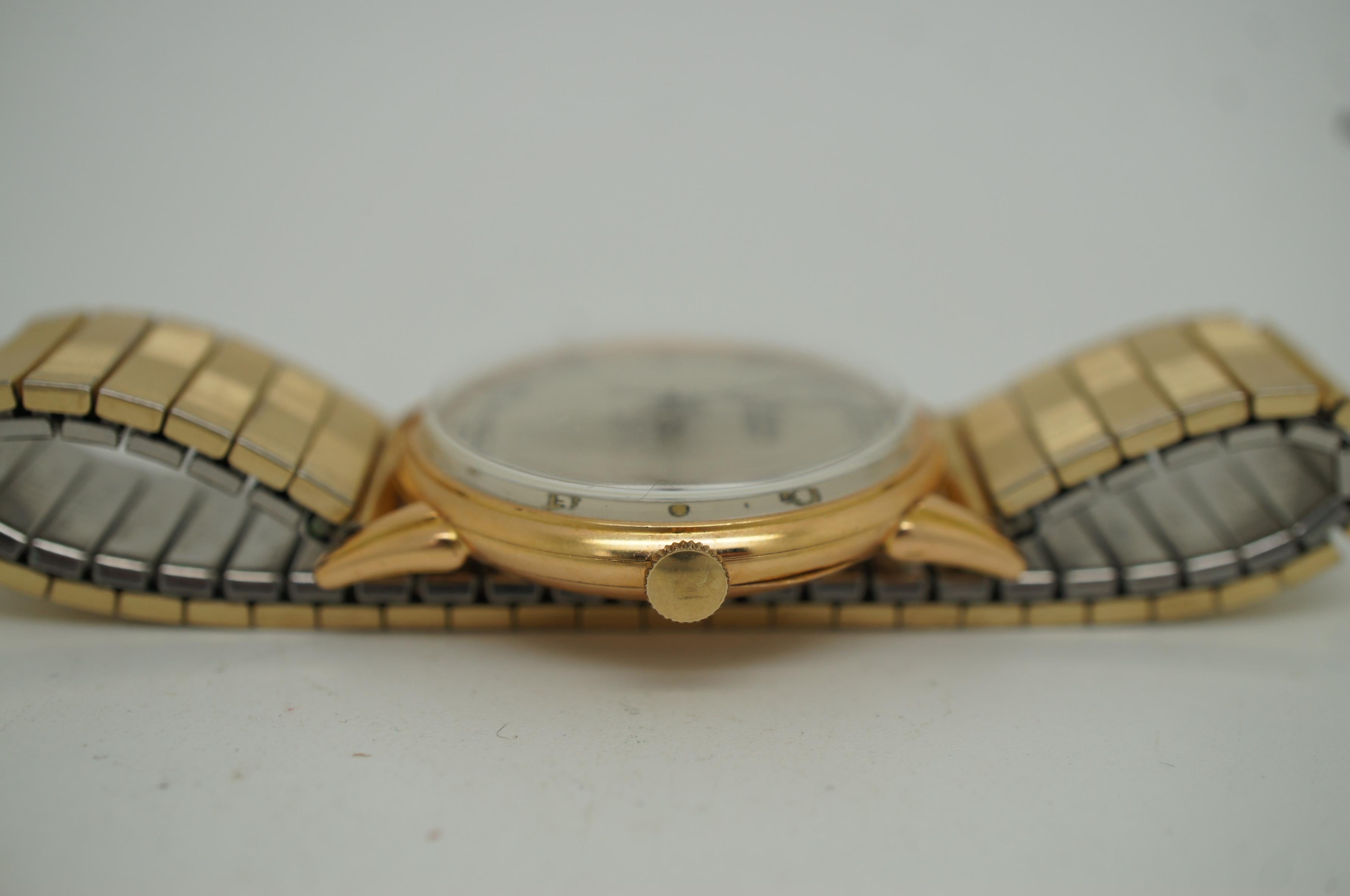 Seltene antike Art Deco Hafis Incabloc 18K Gold Mechanische Art-Déco-Armbanduhr im Angebot 4