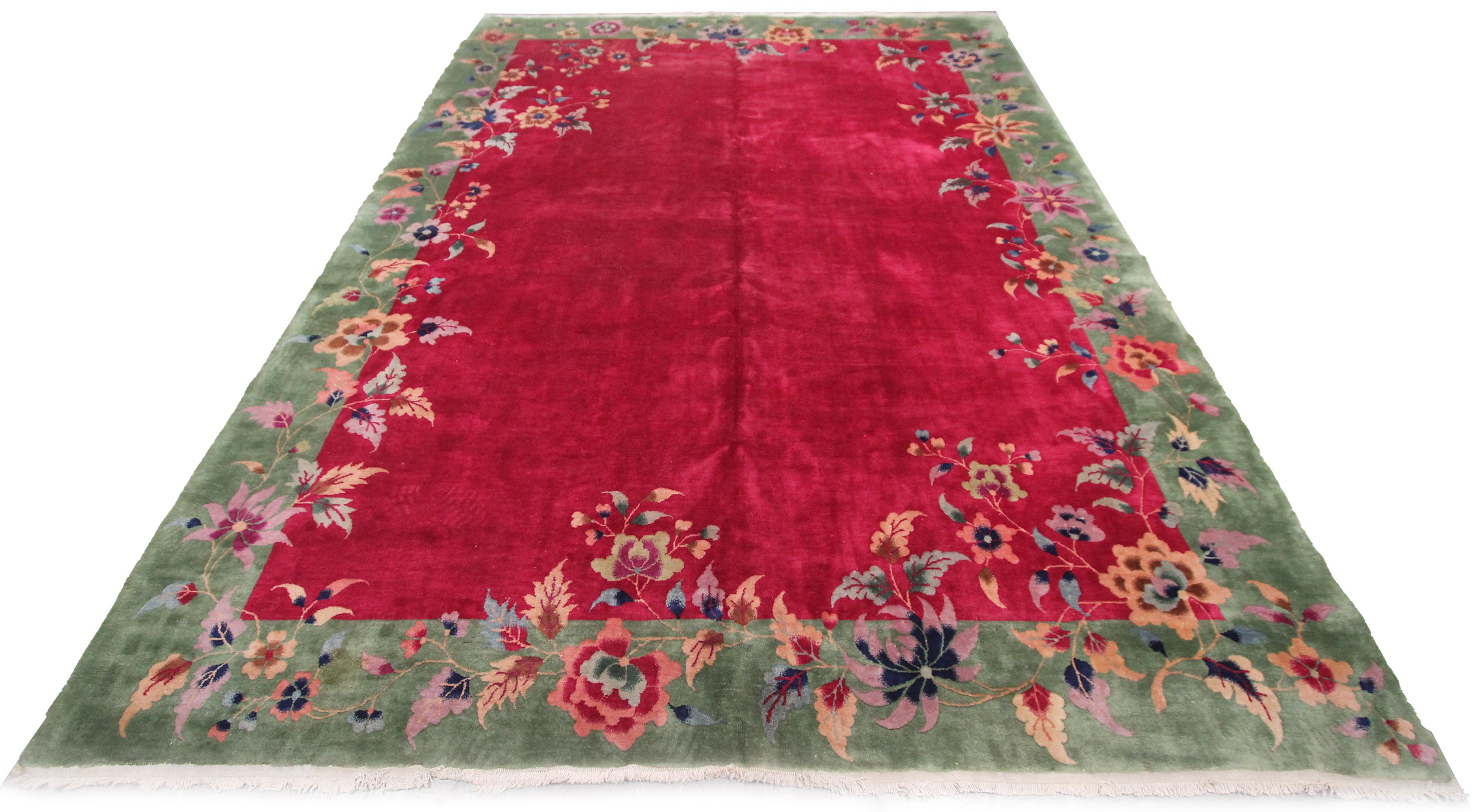 Exceptional Antique Art Deco rug Extraordinaire 
 Fine Mandarin Walter Nichols Purple 
9' x 11'6