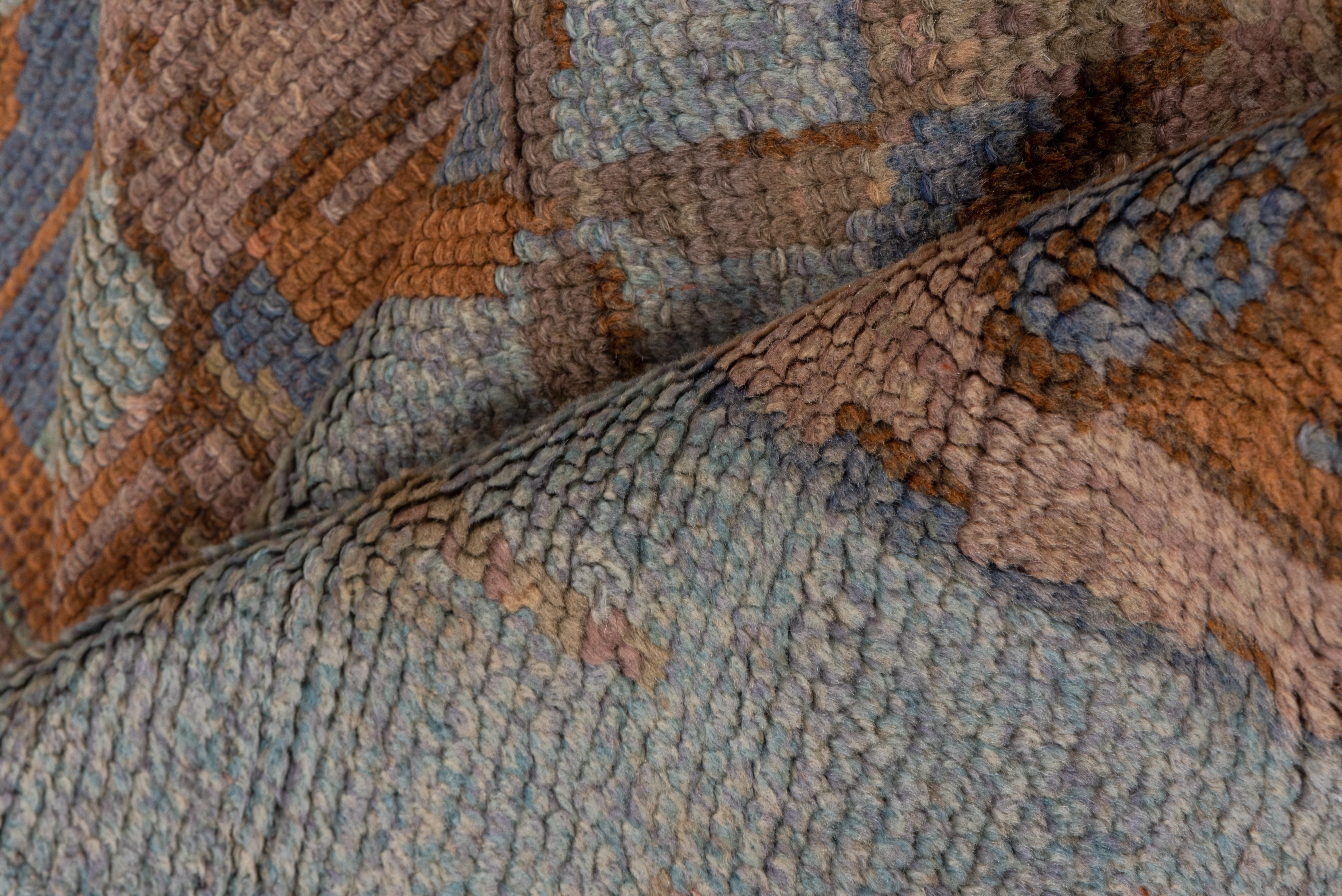 Hand-Knotted Rare Antique Art Deco Swedish Carpet, Pastel Colors, Soft Tones