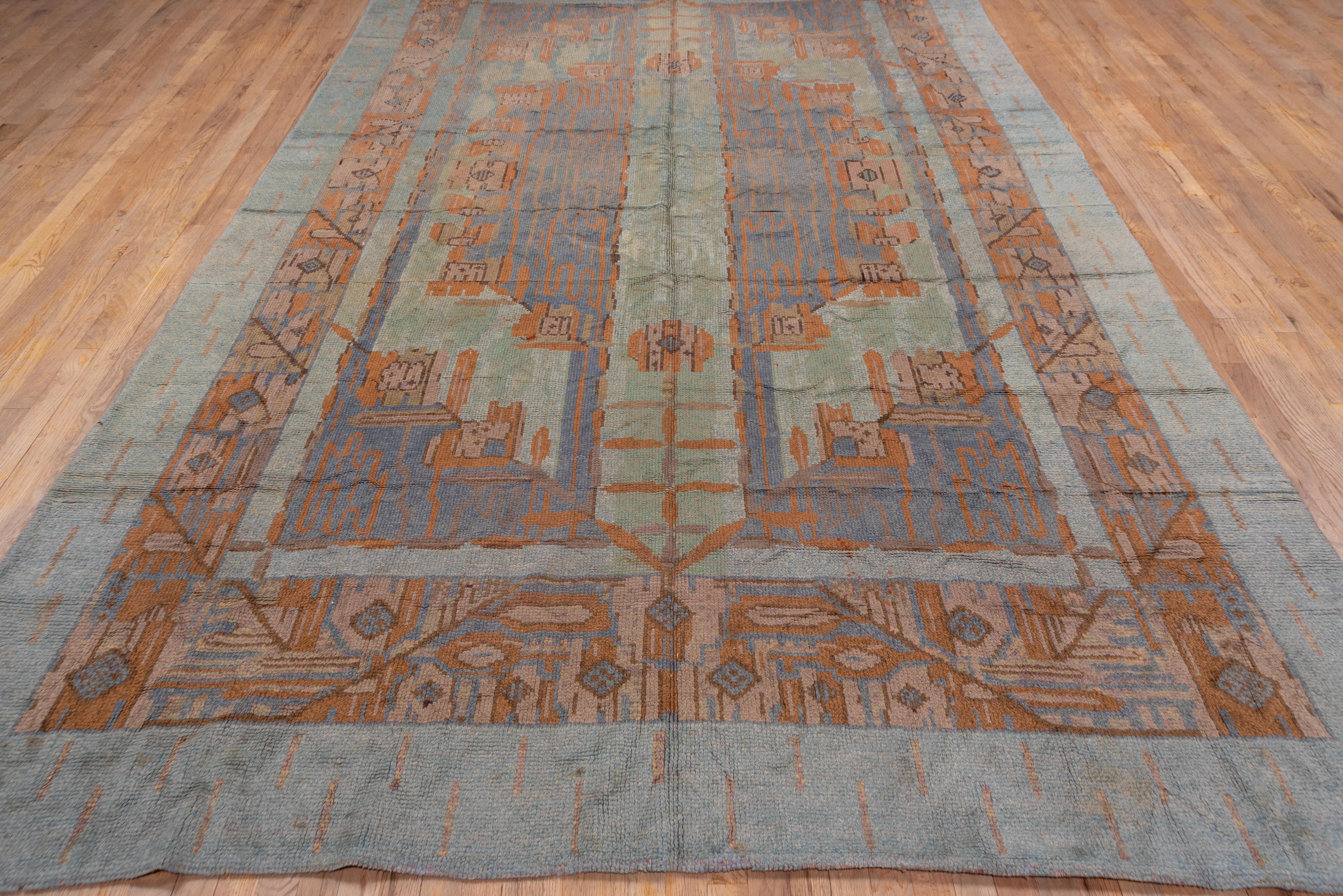 Rare Antique Art Deco Swedish Carpet, Pastel Colors, Soft Tones In Good Condition In New York, NY