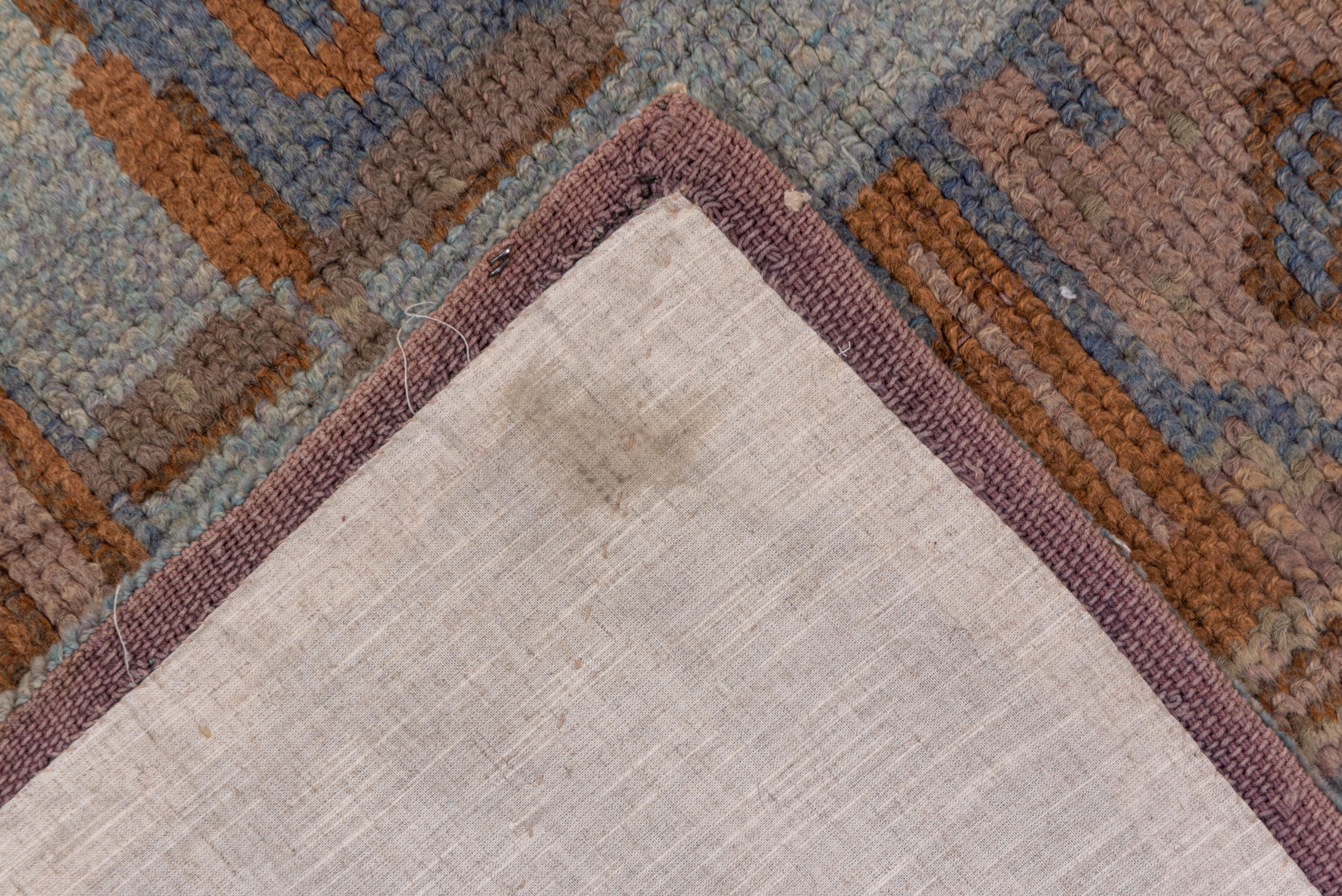 Rare Antique Art Deco Swedish Carpet, Pastel Colors, Soft Tones 1