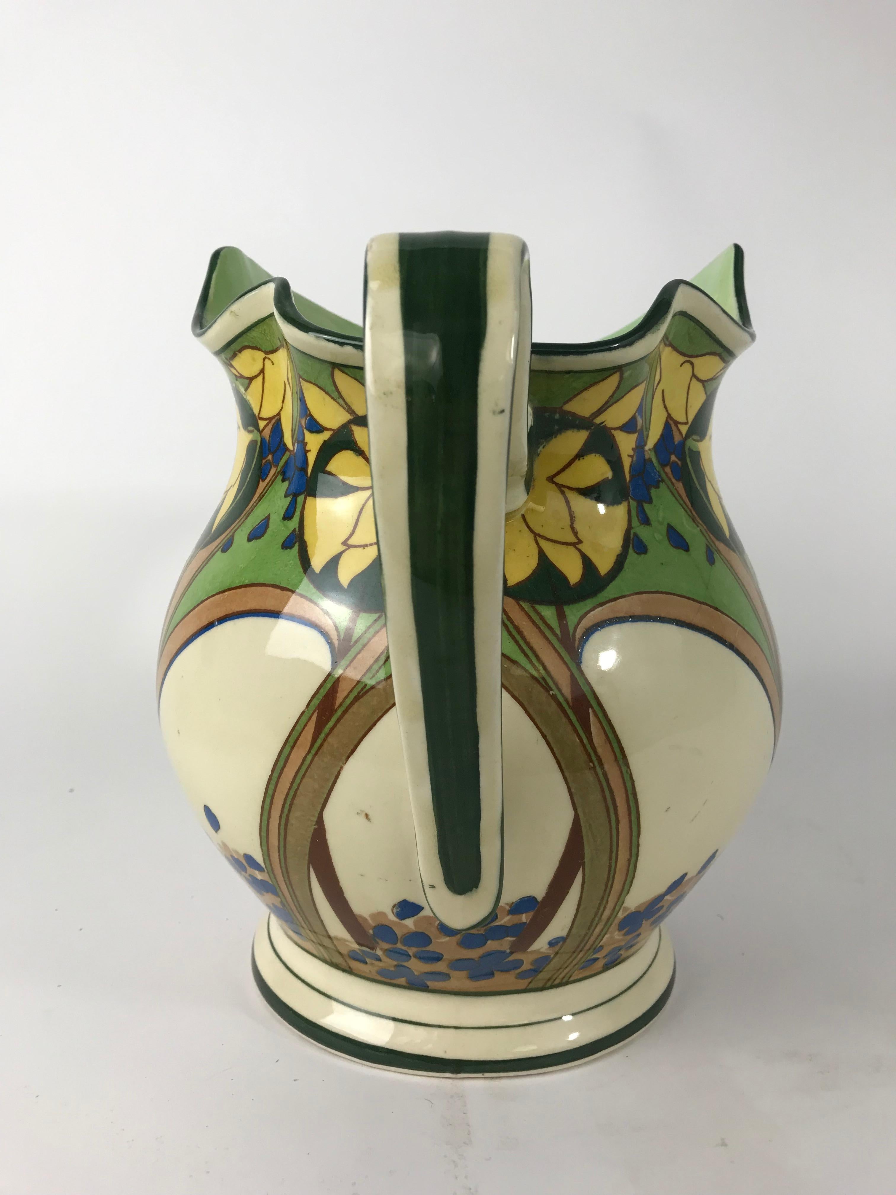Rare Antique Art Nouveau 2-Piece Wash Set Bowl and Pitcher by Royal Doulton For Sale 4
