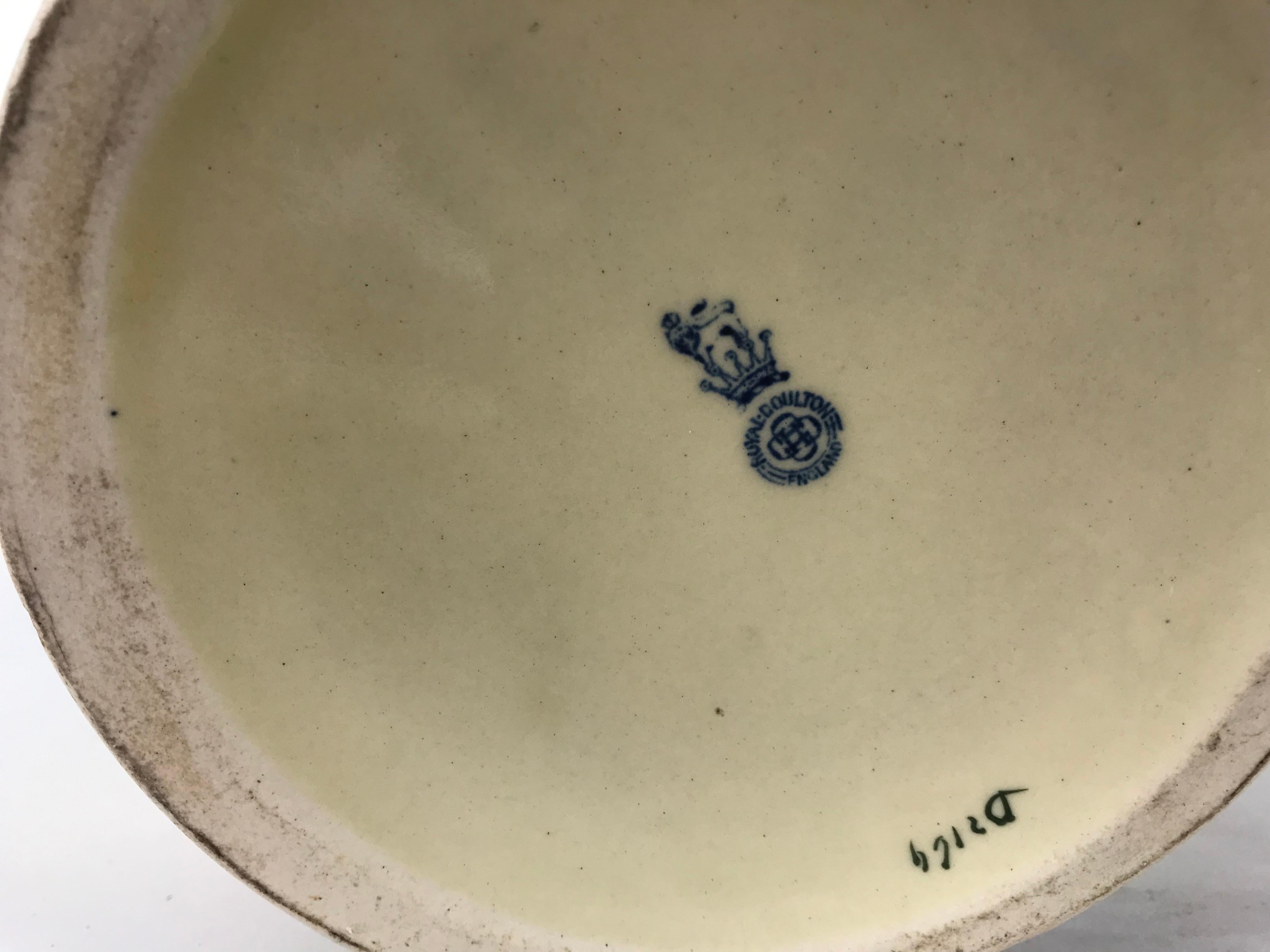 Rare Antique Art Nouveau 2-Piece Wash Set Bowl and Pitcher by Royal Doulton For Sale 7